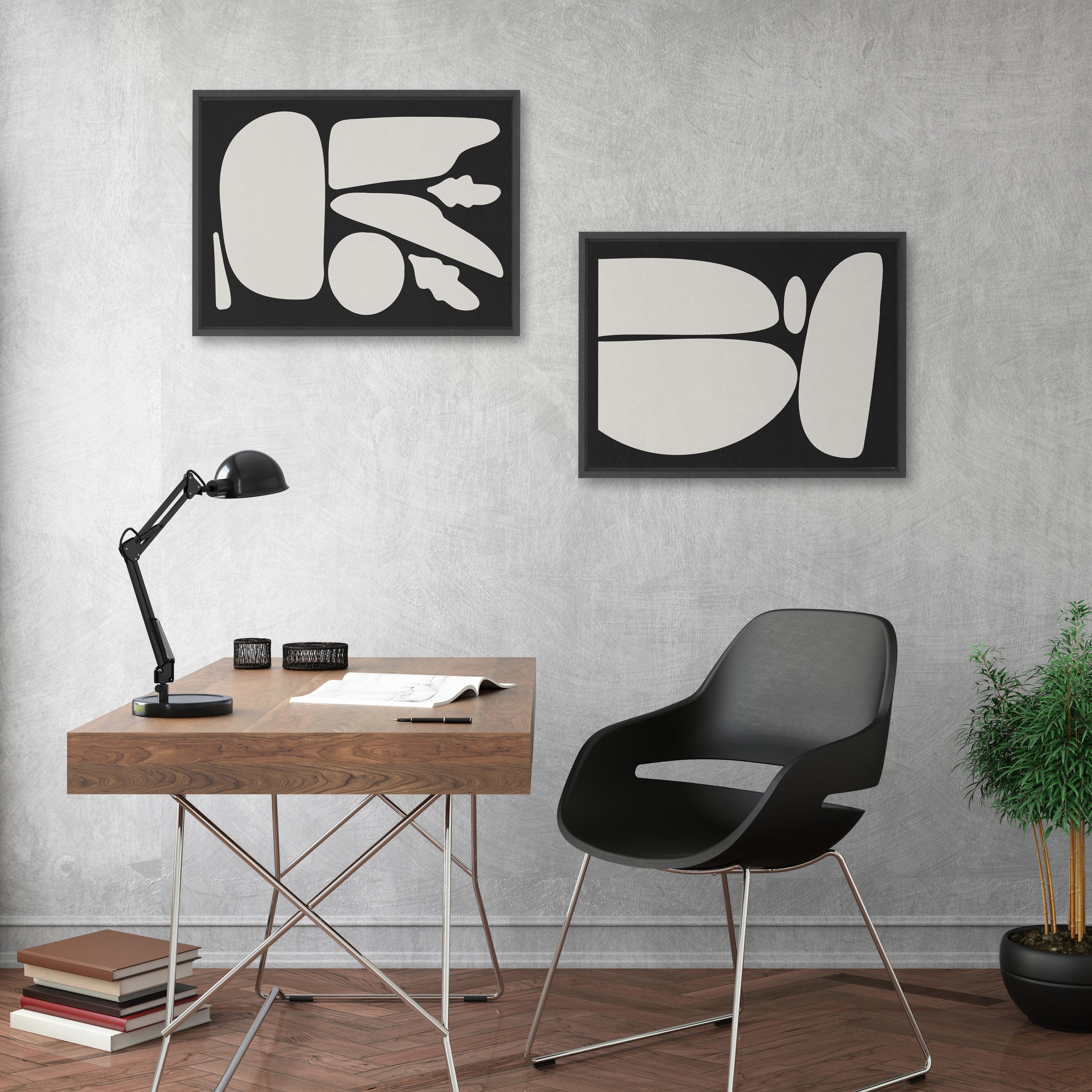 Art Set 2 Piece Set 18x24 Sylvie Black 6