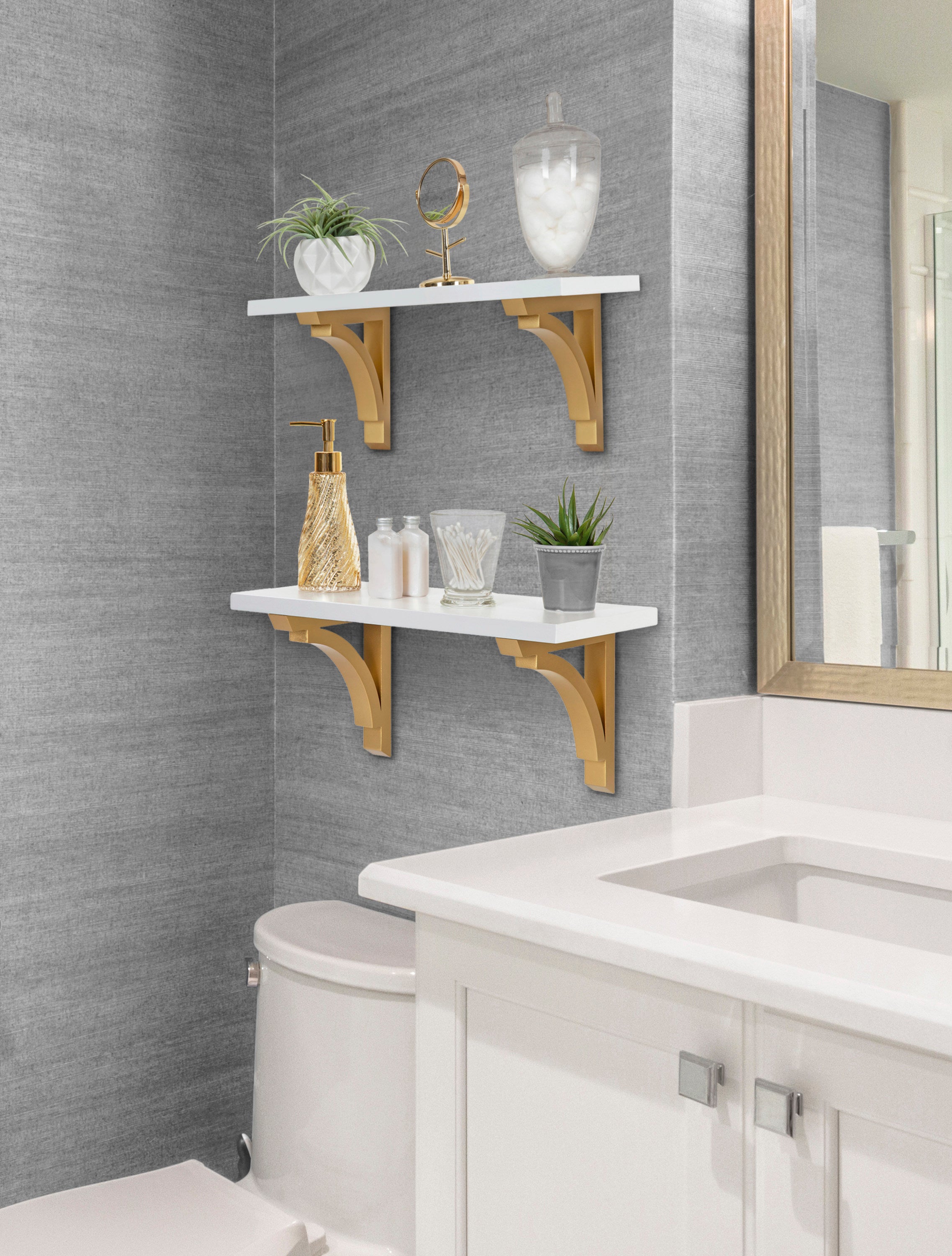 Floating Shelf 18" White Gold 7