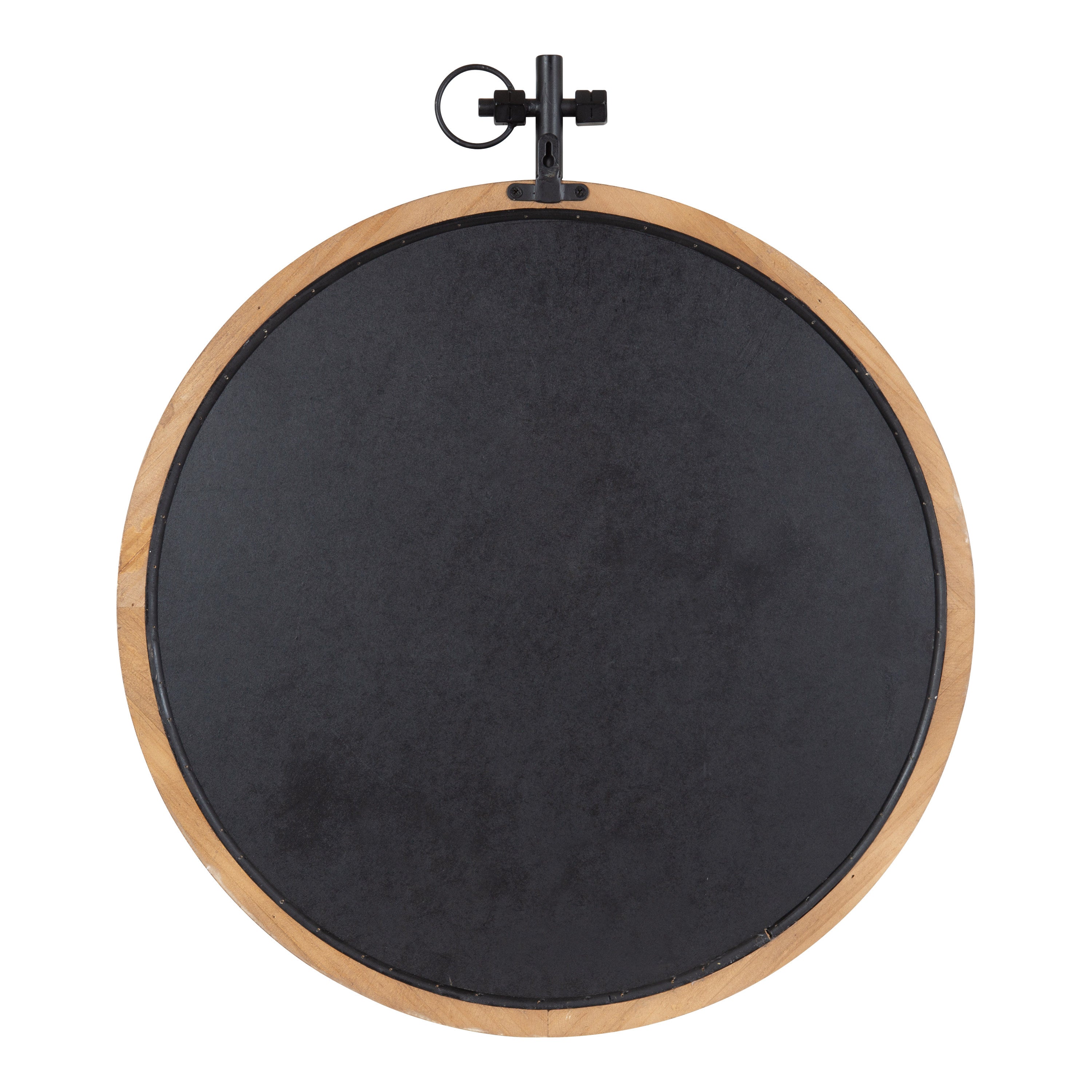 Round Mirror Walnut Brown 24x28 4