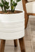 Freestanding Planter White Natural 11" Diameter 6