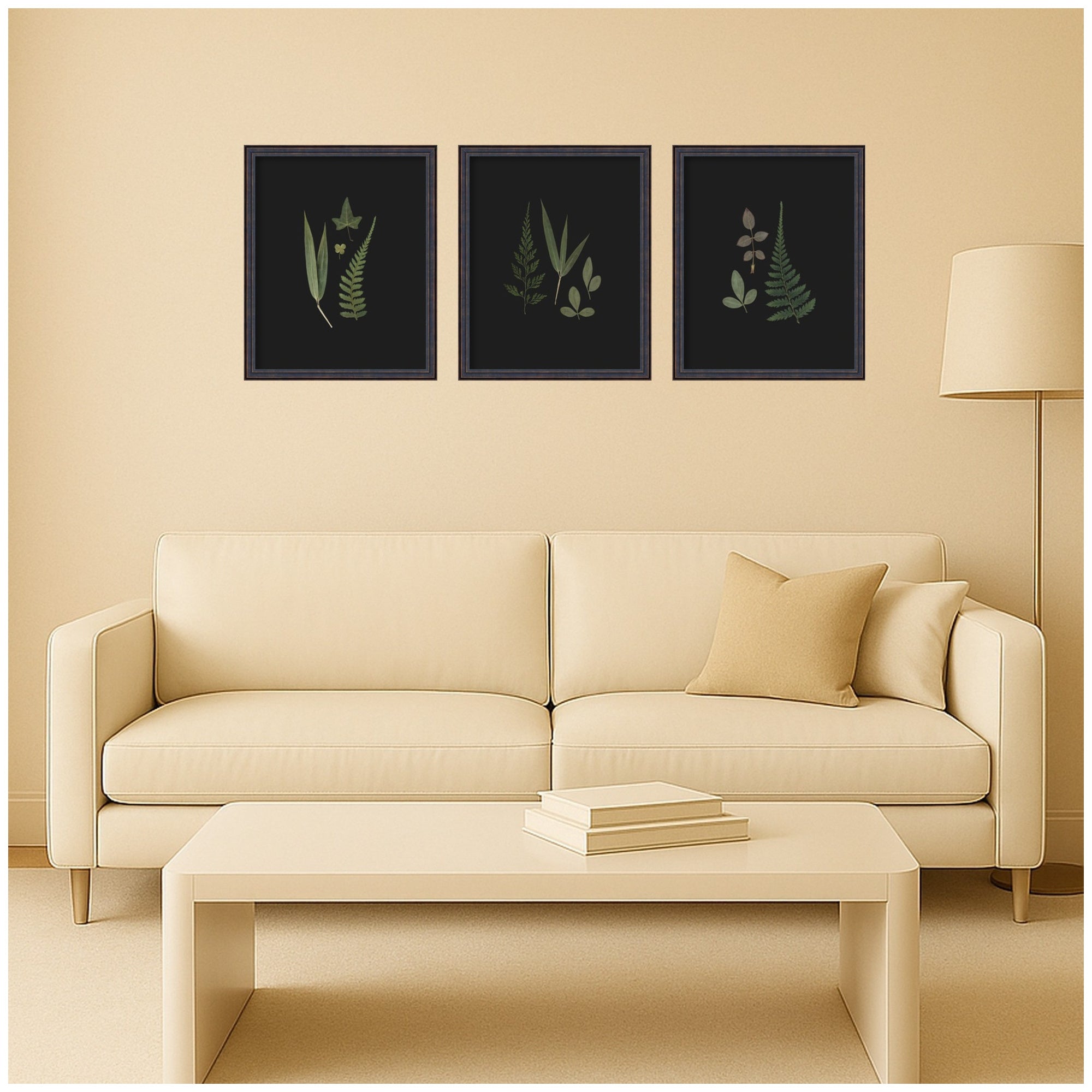 Framed Art Set 3 Piece Set 17x21 Dark Bronze Scoop 6