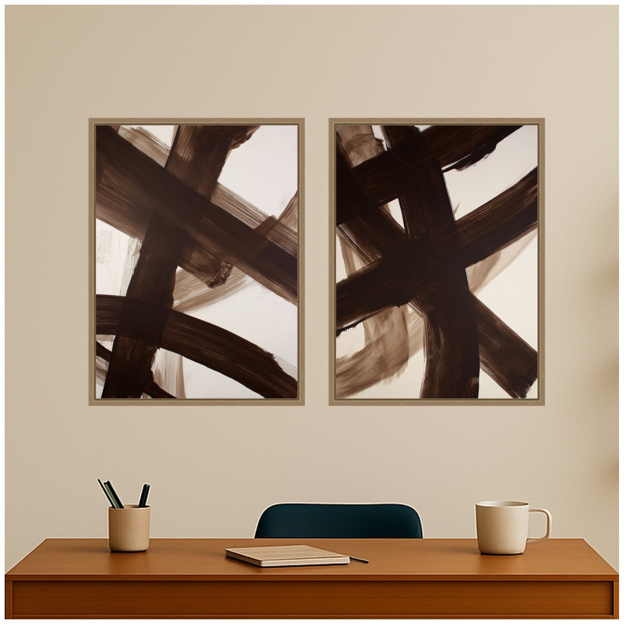 Art Set 2 Piece Set 18x24 Sylvie Dark Gold 6
