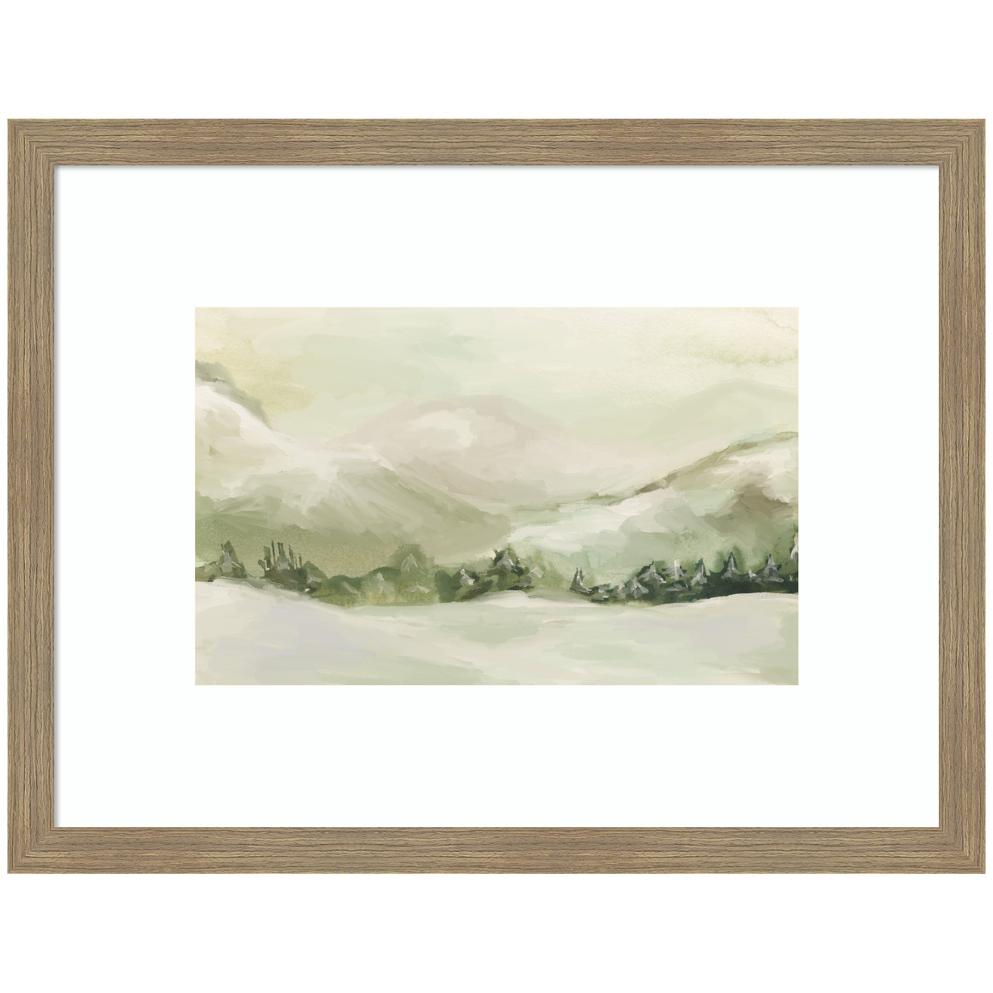 Framed Art Woodgrain Stripe Mocha 26x20 1
