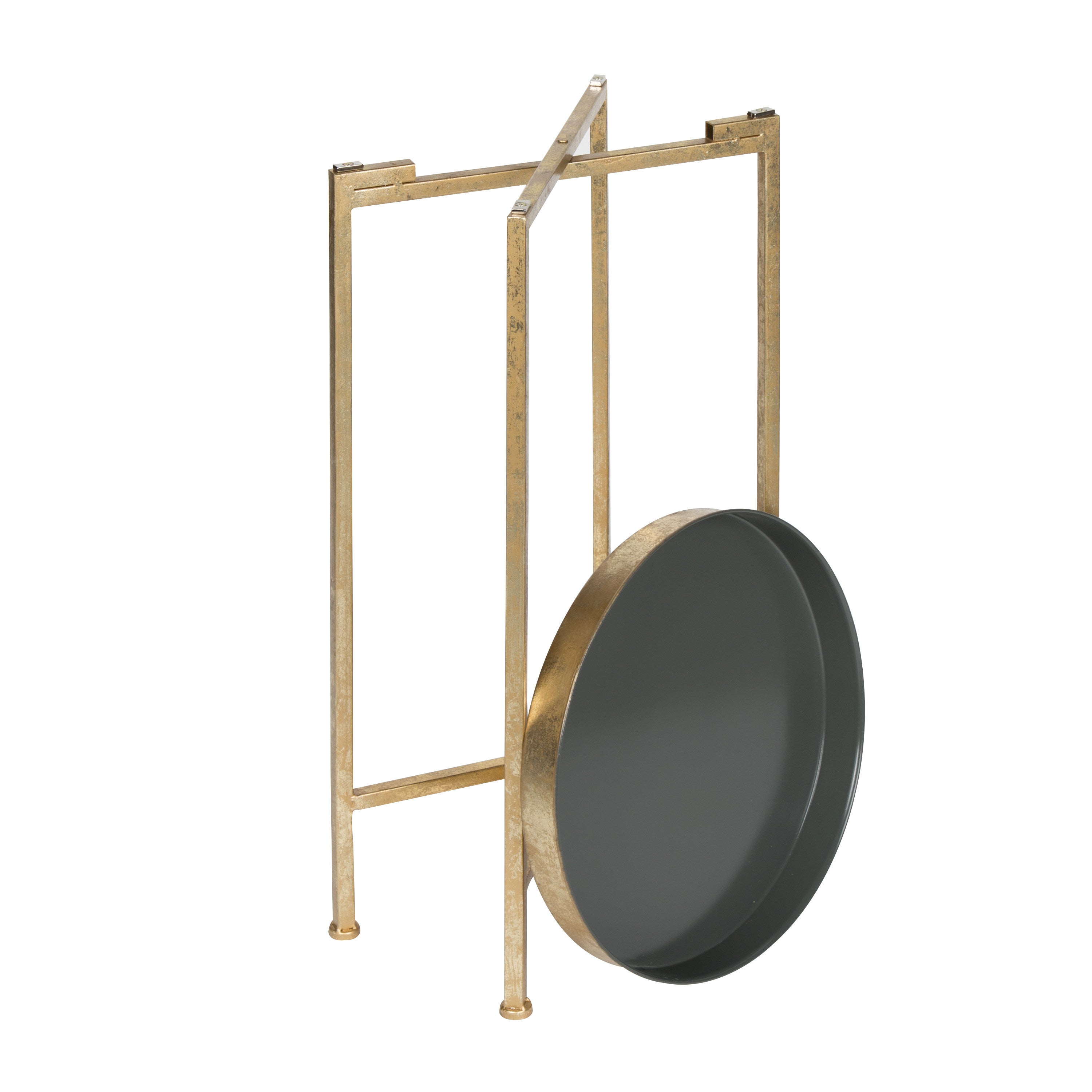 Tea Table Gold Gray 14x14x26 4