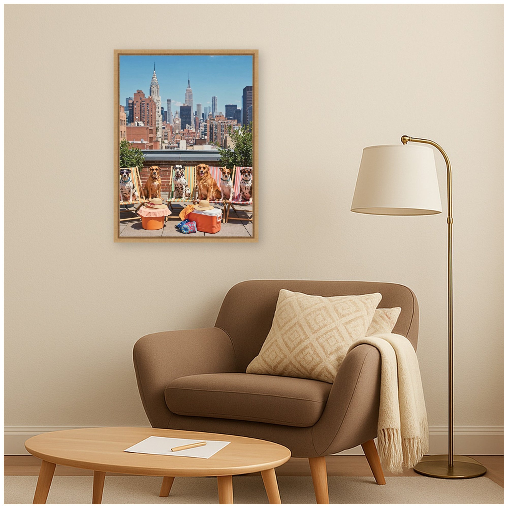 Framed Canvas Sylvie Natural 18x24 6