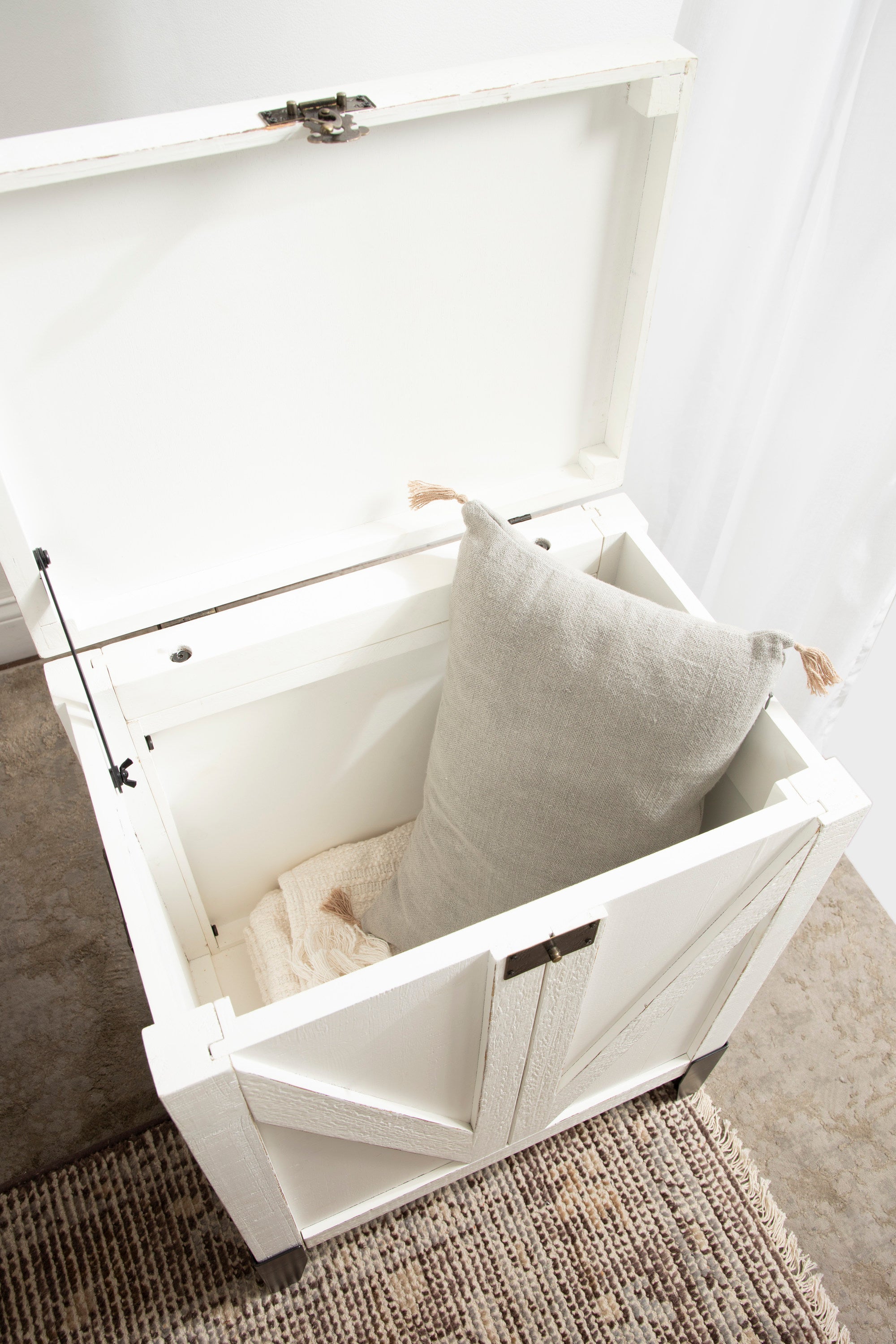 Cates Wood Side Table with Trunk Storage