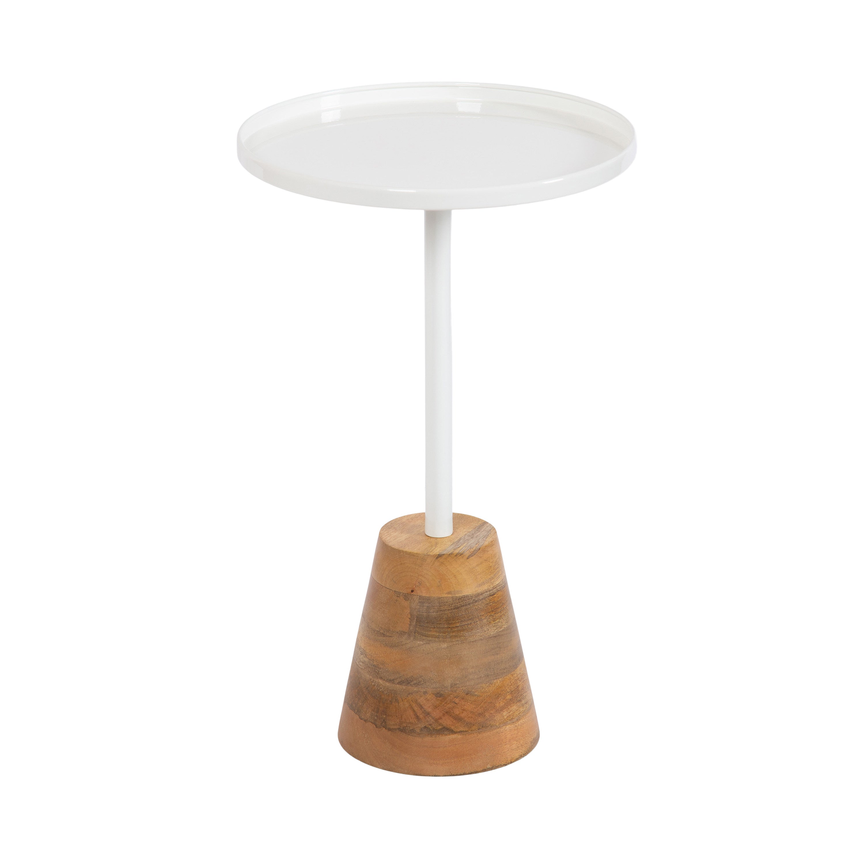 Side Table White Natural 14x14x24 1