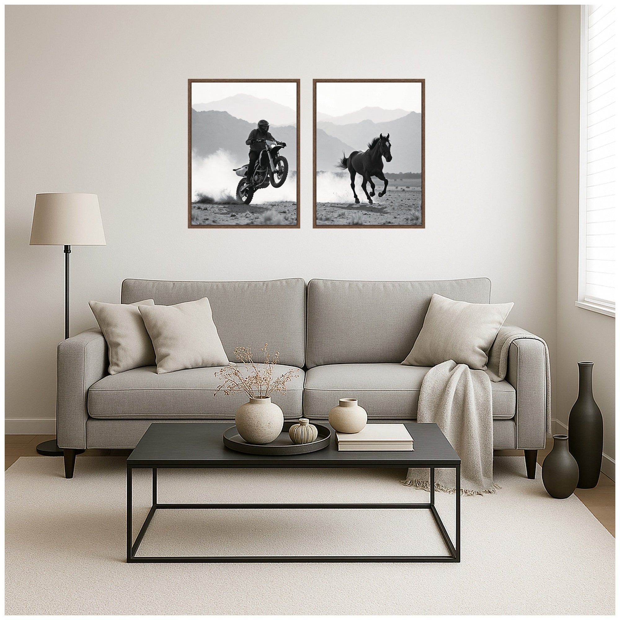 Art Set Sylvie Walnut 2 Piece Set 18x24 5