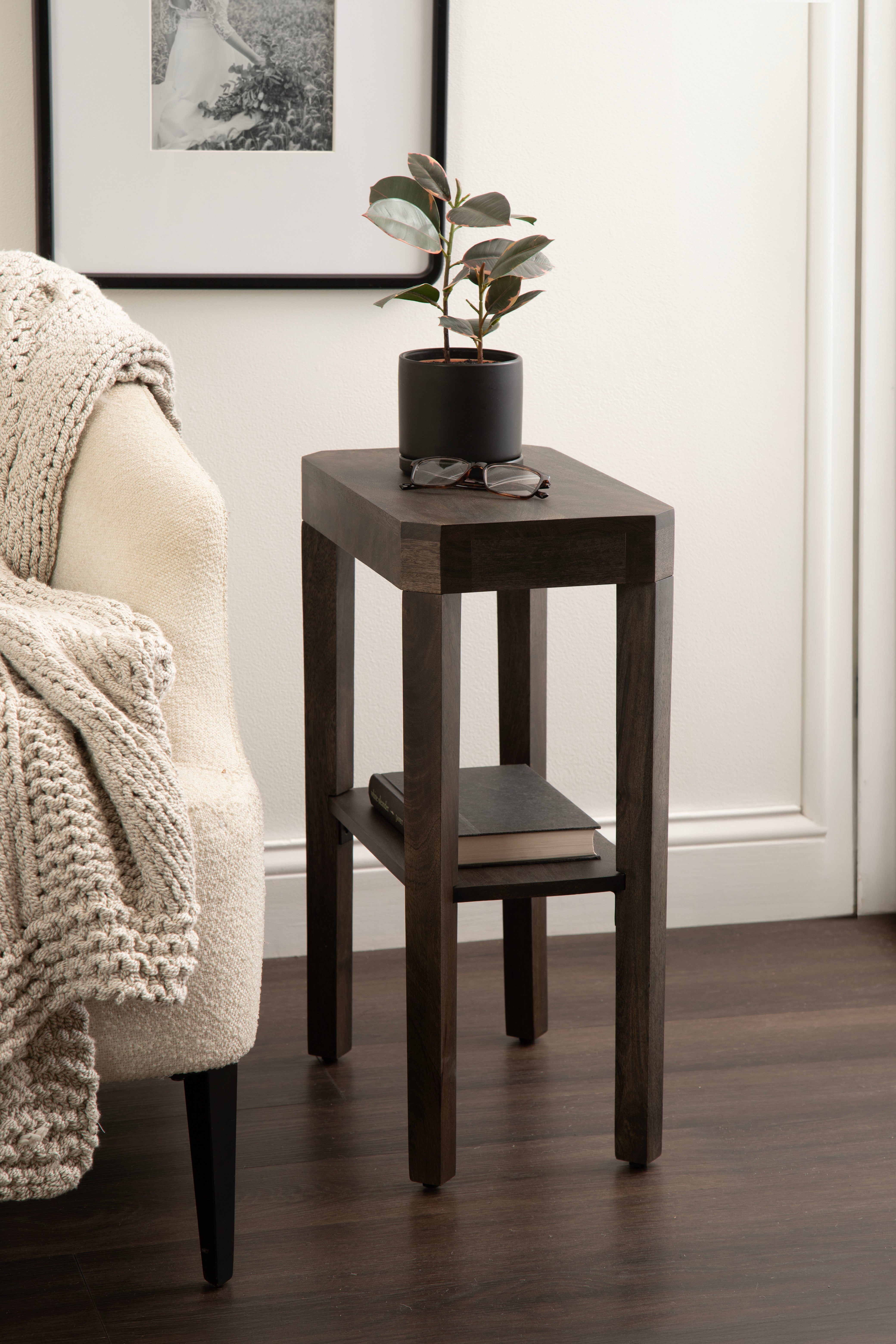 Side Table Gray 16x10x25 7