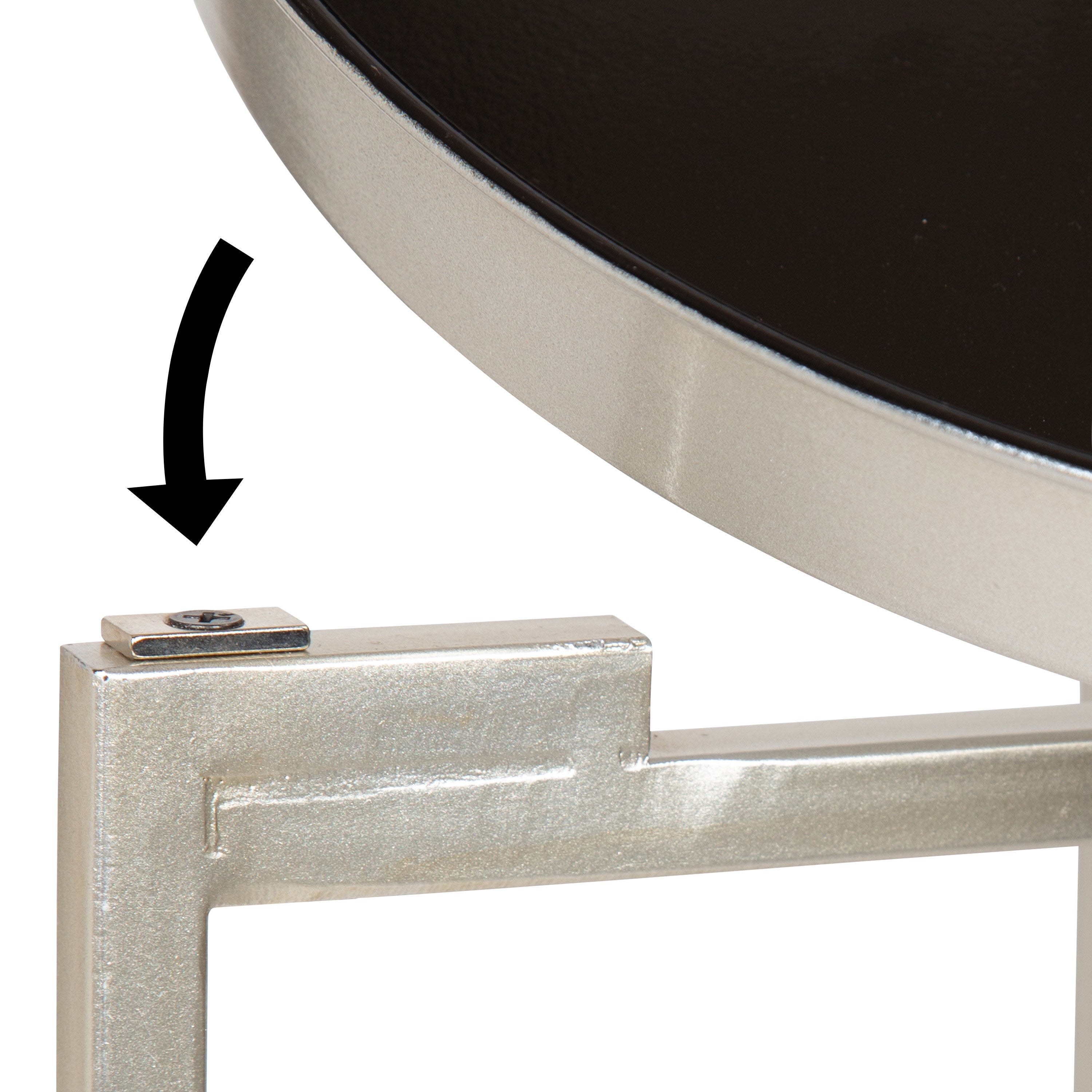 Tea Table Black Silver 14x14x26 5