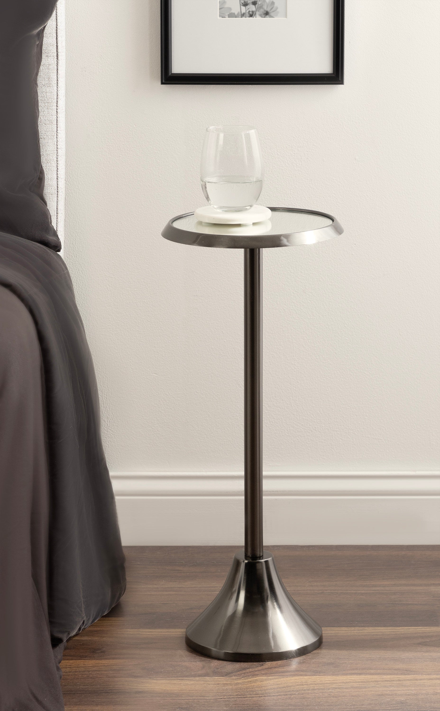 Drink Table Mirror Pewter 10x10x23 6