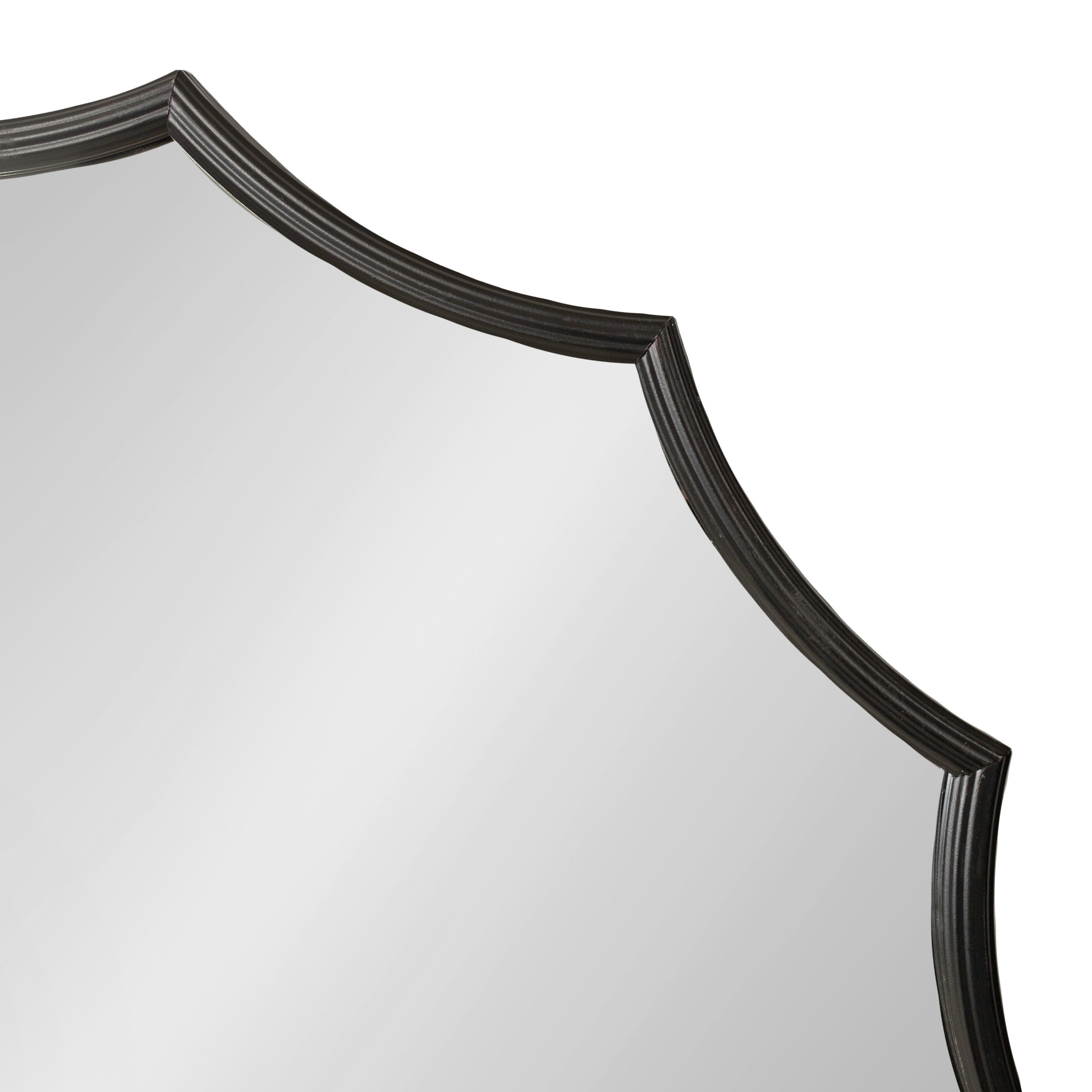 Lalina Scalloped Round Framed Accent Mirror