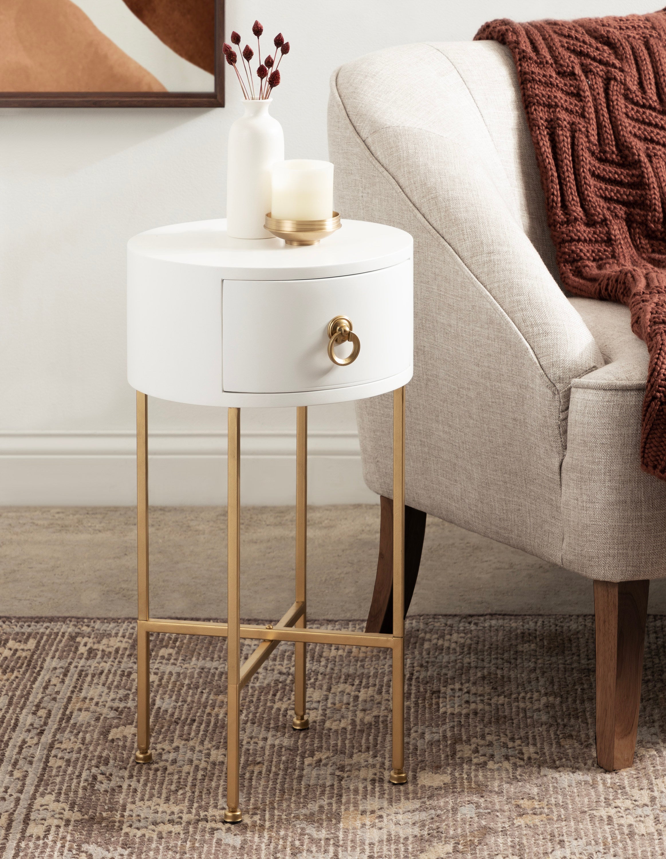 Decklyn Glam Round Side Table