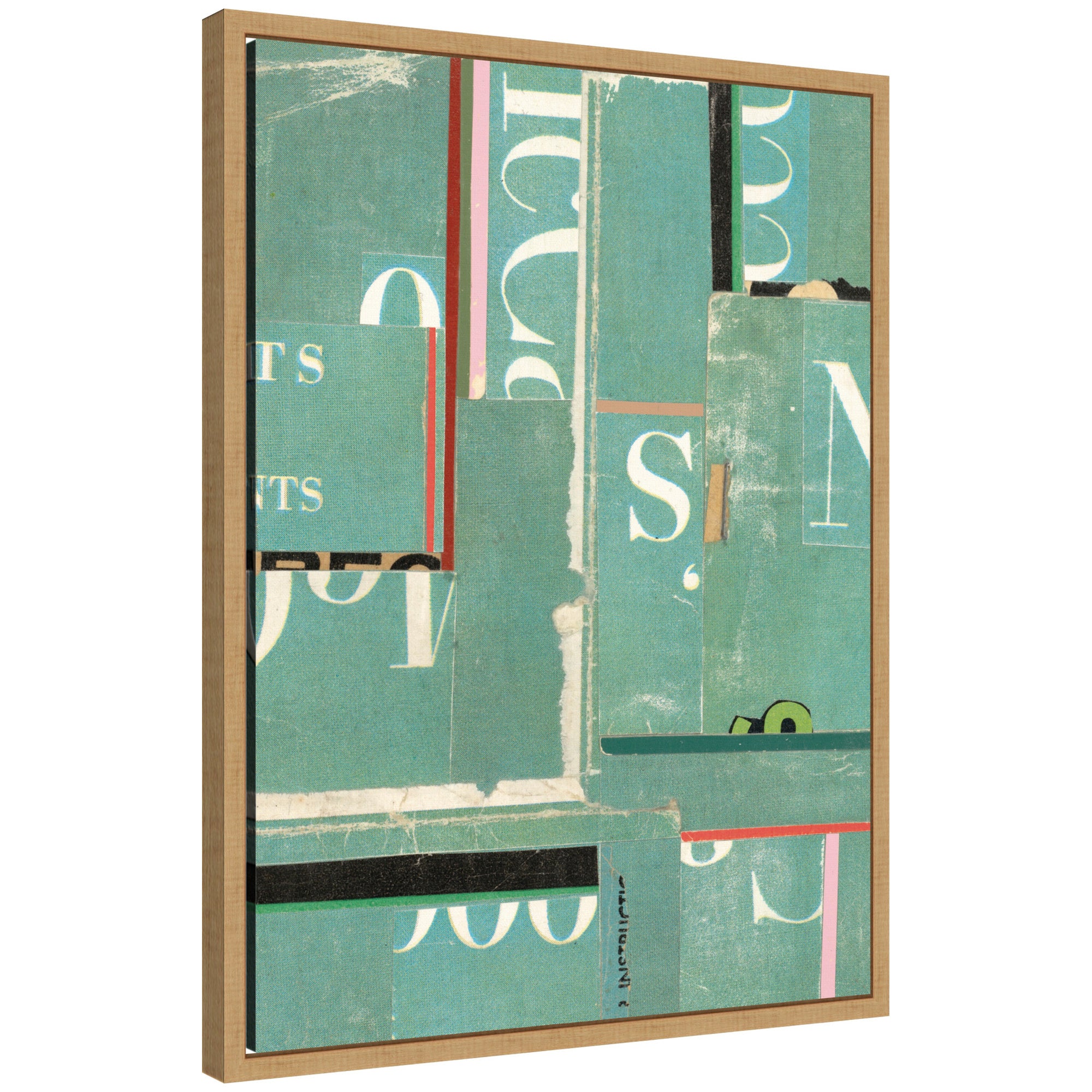 Typography Green FC by Felicia Dadak Framed Canvas Wall Art Print