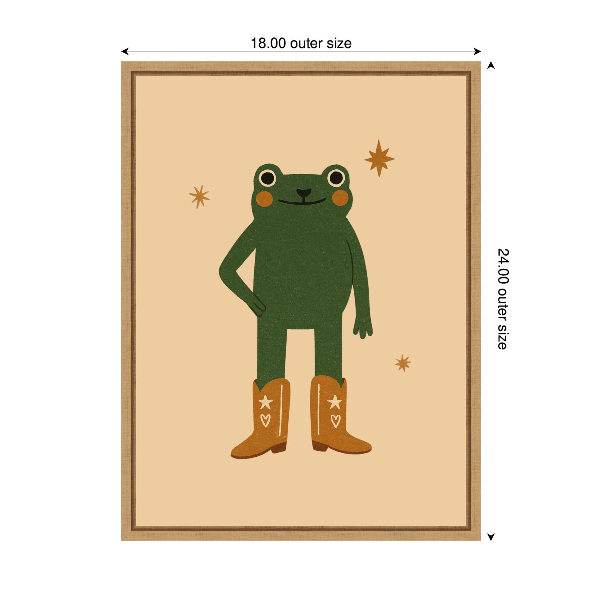 Frog in Cowboy Boots by Laura Moss Framed Canvas Wall Art Print
