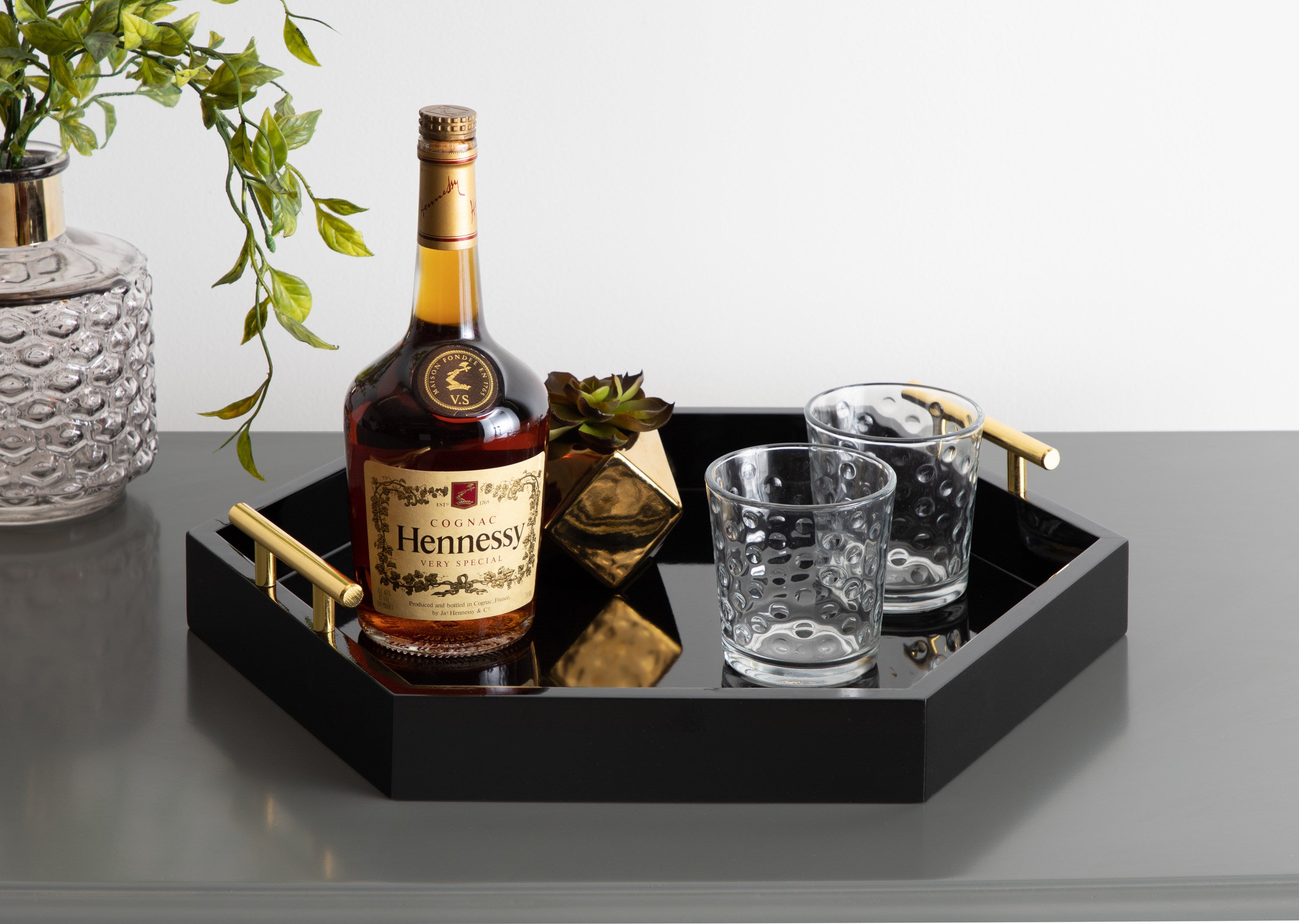 Single Tray Black Gold 18x18 5