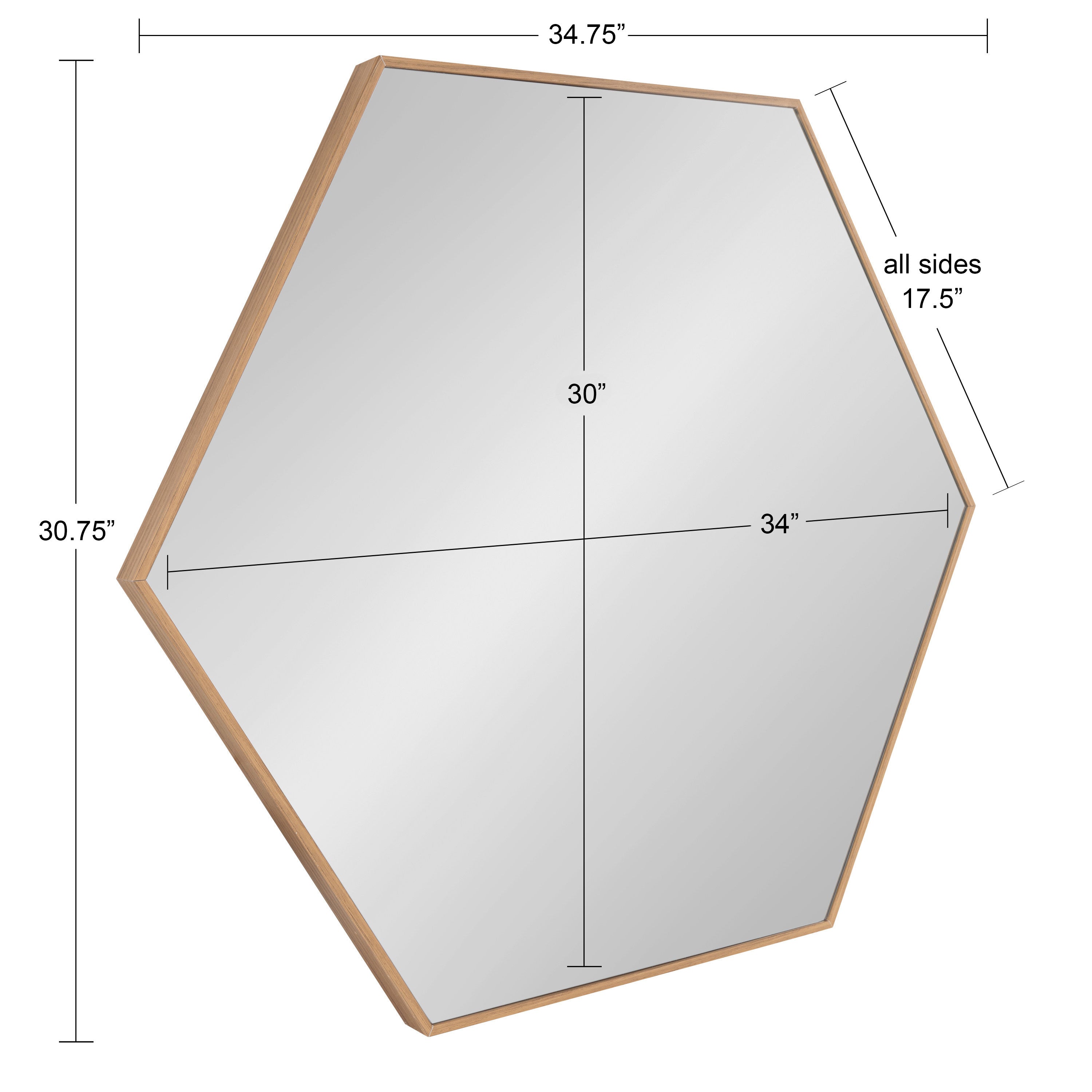 Hexagon Mirror Natural 30x30 5