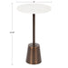 Side Table White Bronze 14x14x24 2