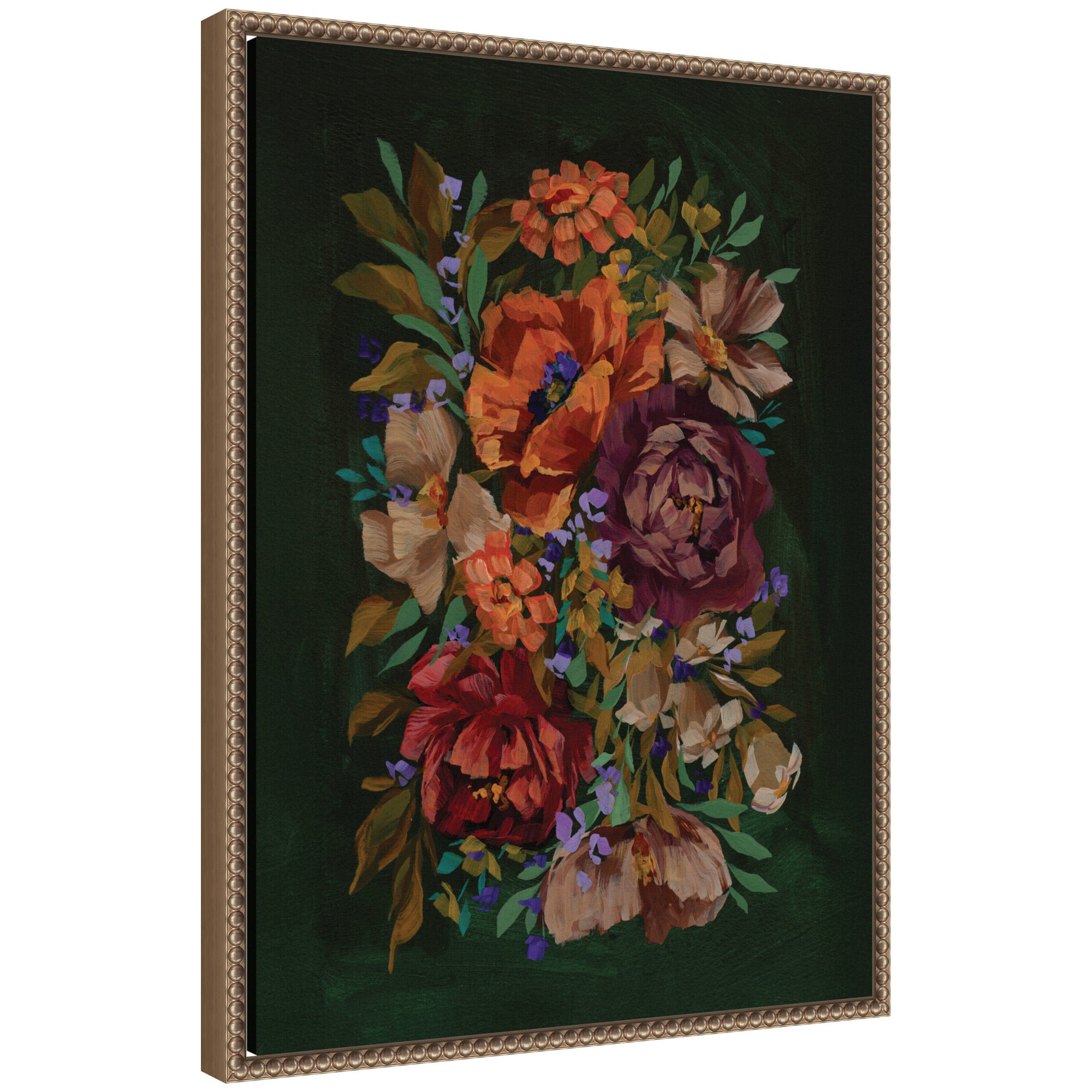 Framed Canvas 18x24 Sylvie Beaded Dark Gold 1
