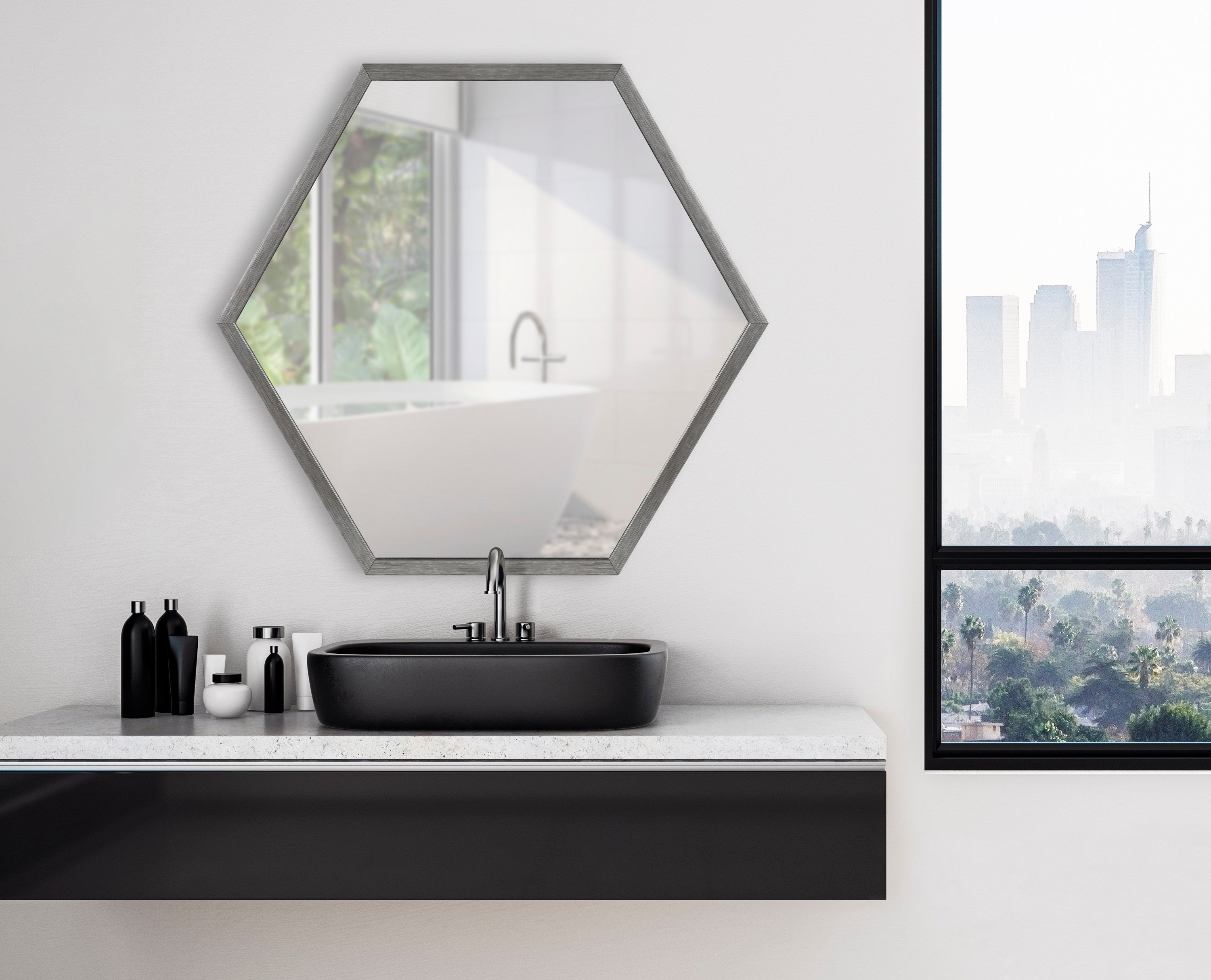 Laverty Framed Hexagon Wall Mirror