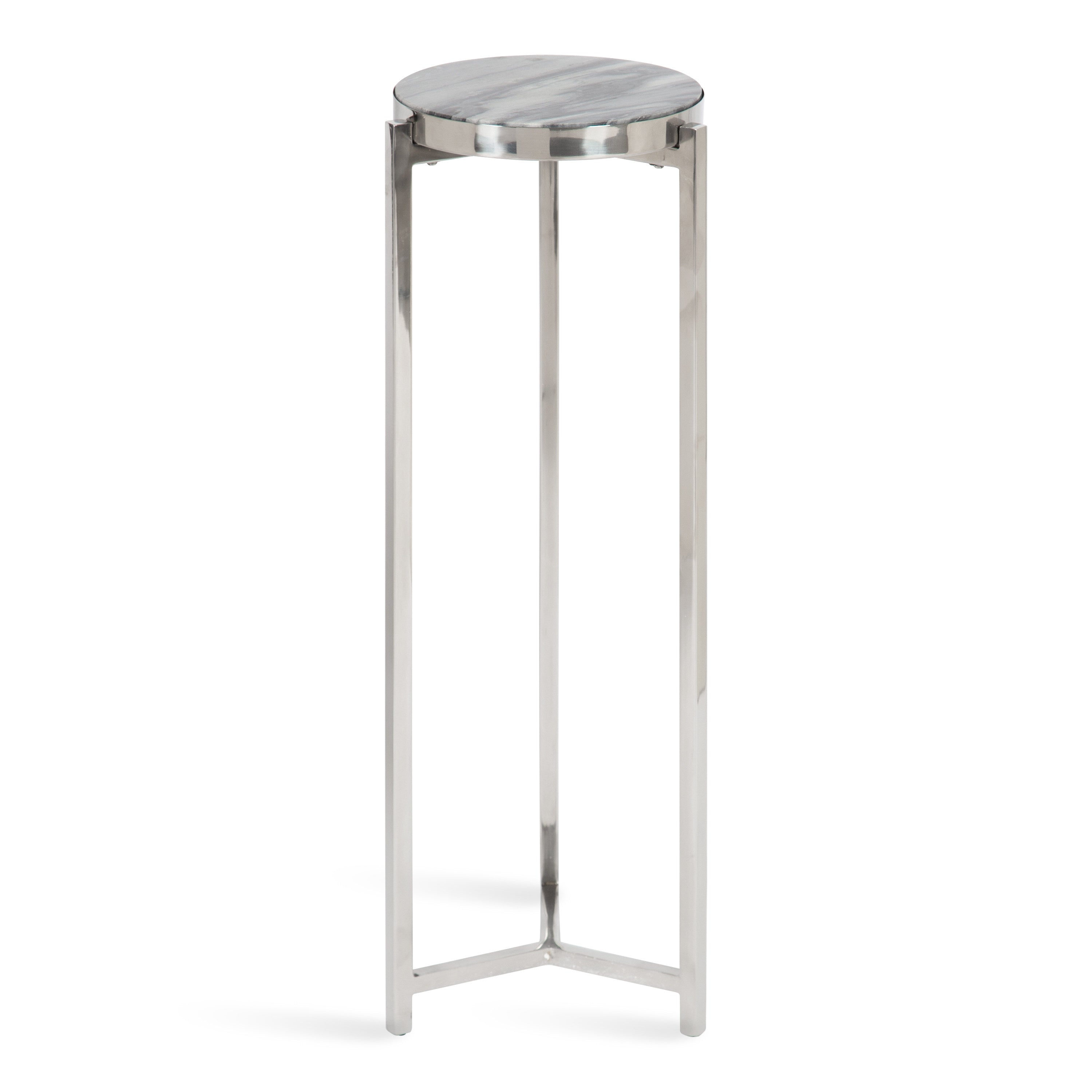 Drink Table Gray Silver 9x9x23 1