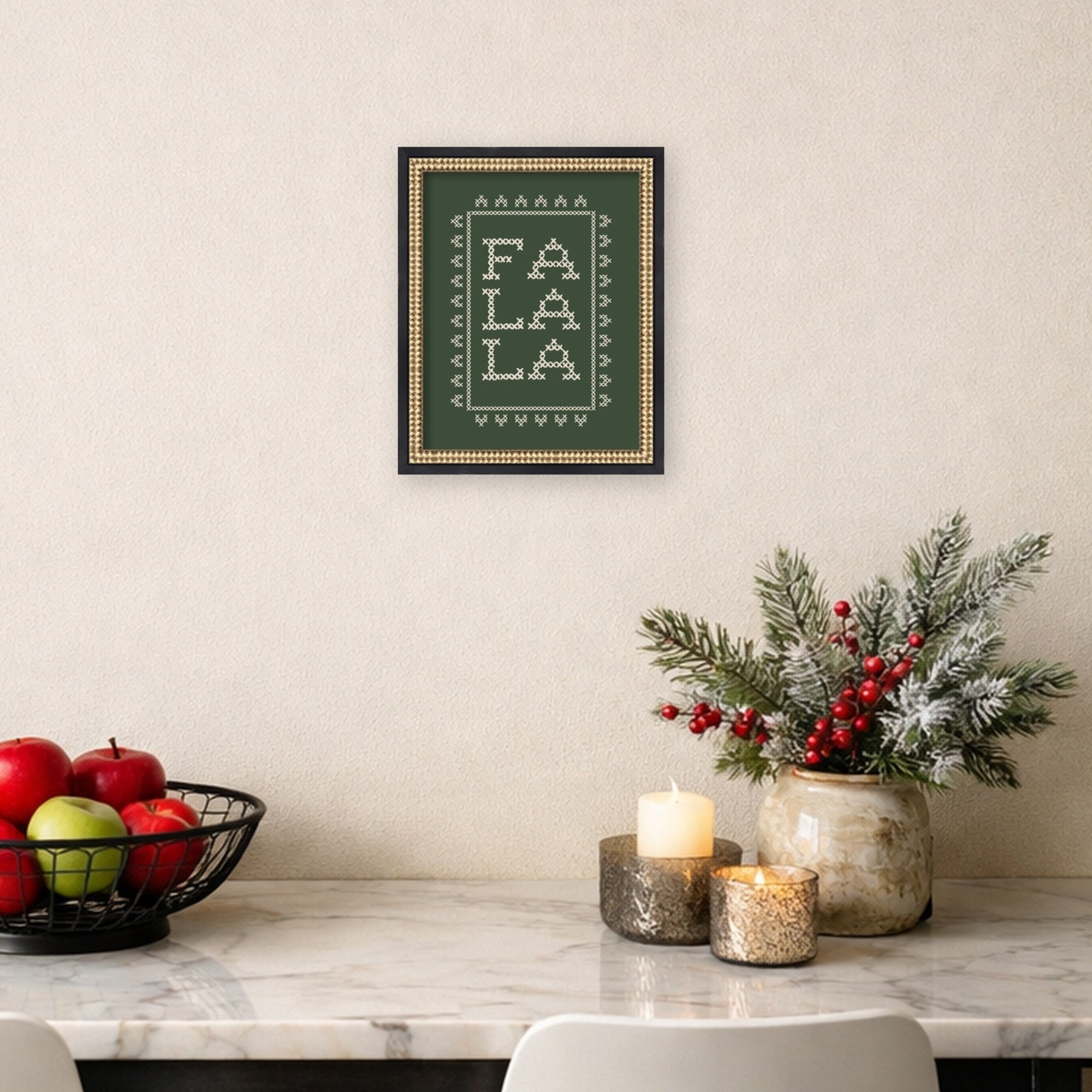 Mounted Canvas Castellan Black 13x16 5