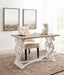 Writing Desk Rustic Brown White 46x24x30 7