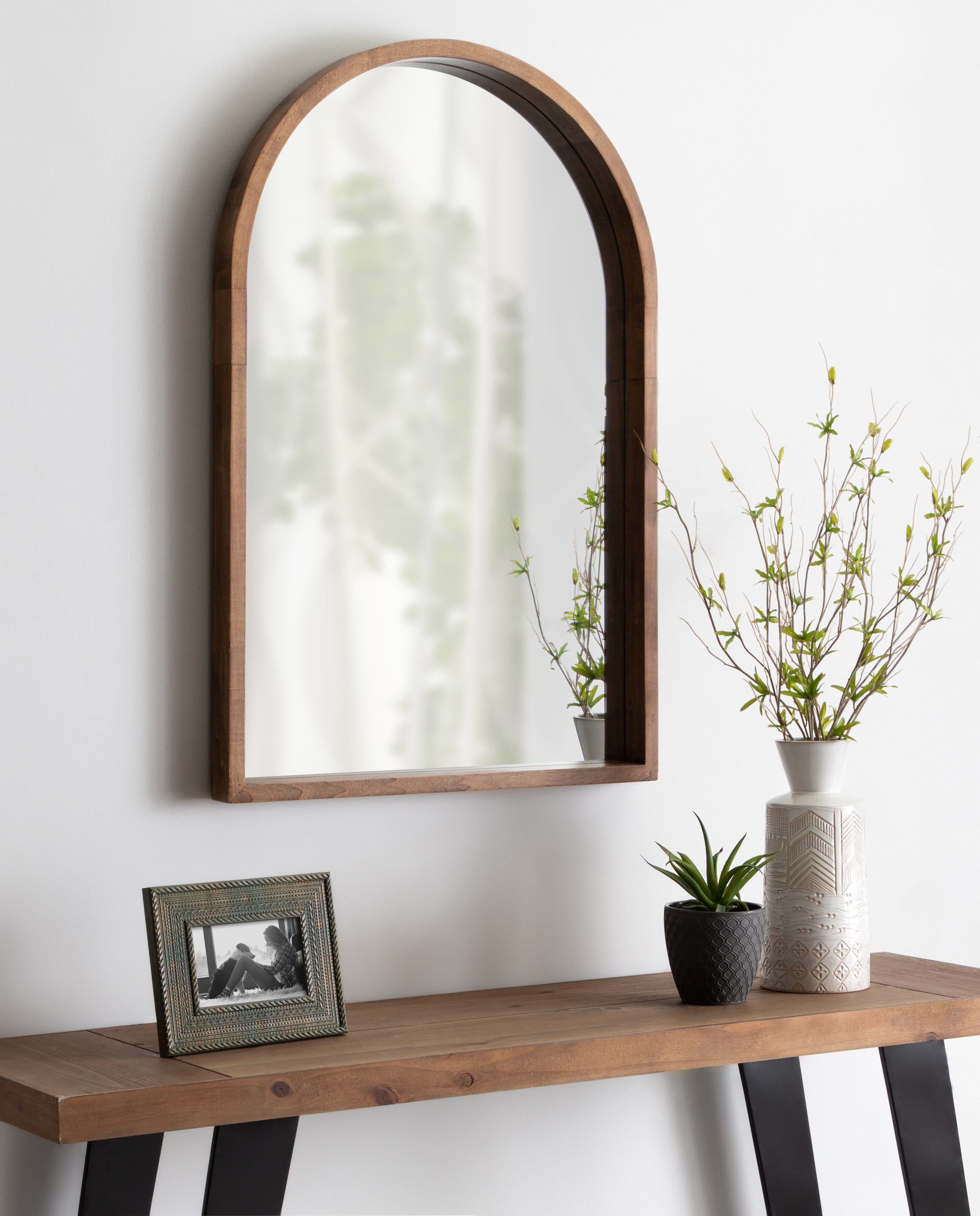 Arch Mirror Rustic Brown 24x36 7