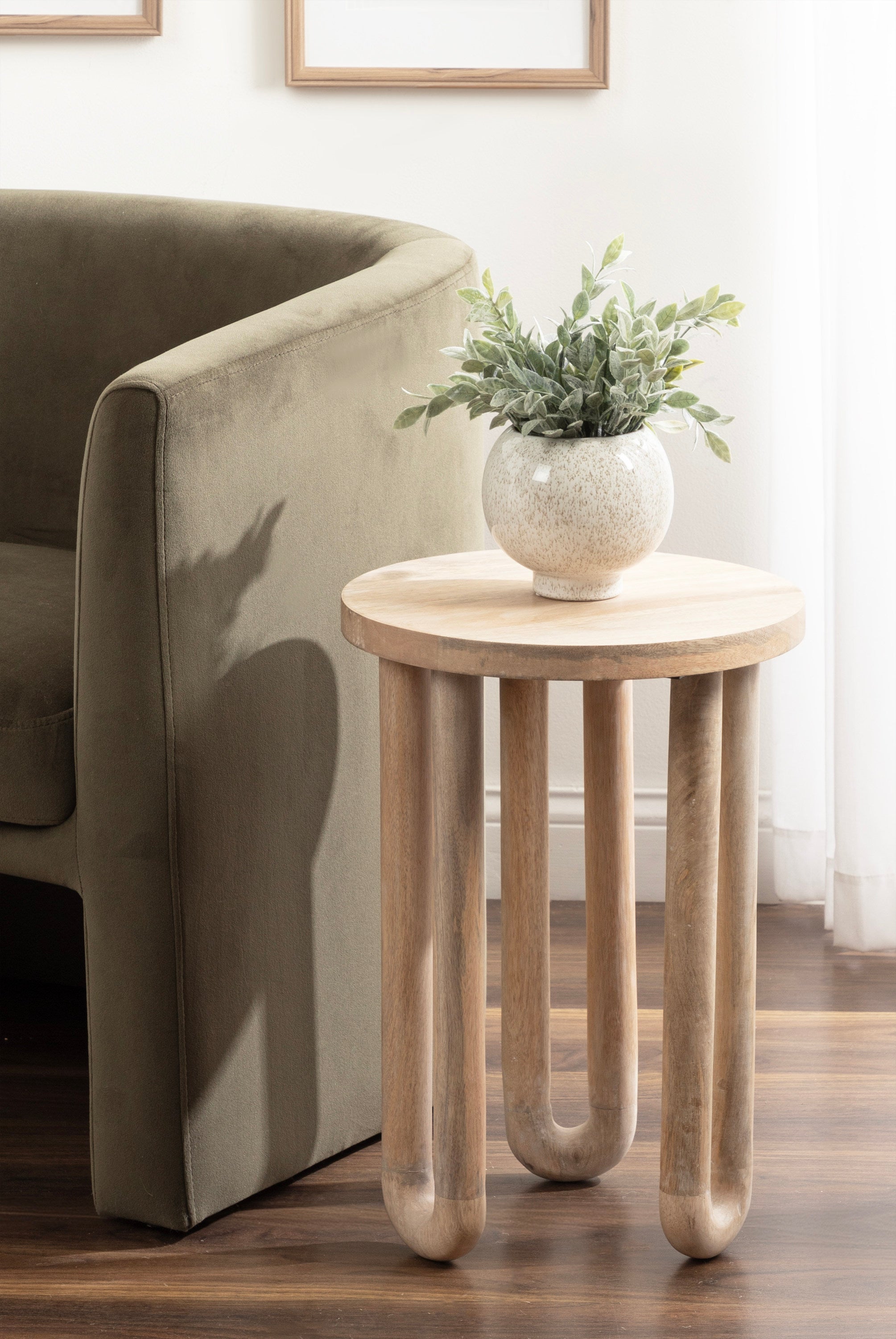 Side Table Natural Beige 14x14x20 7