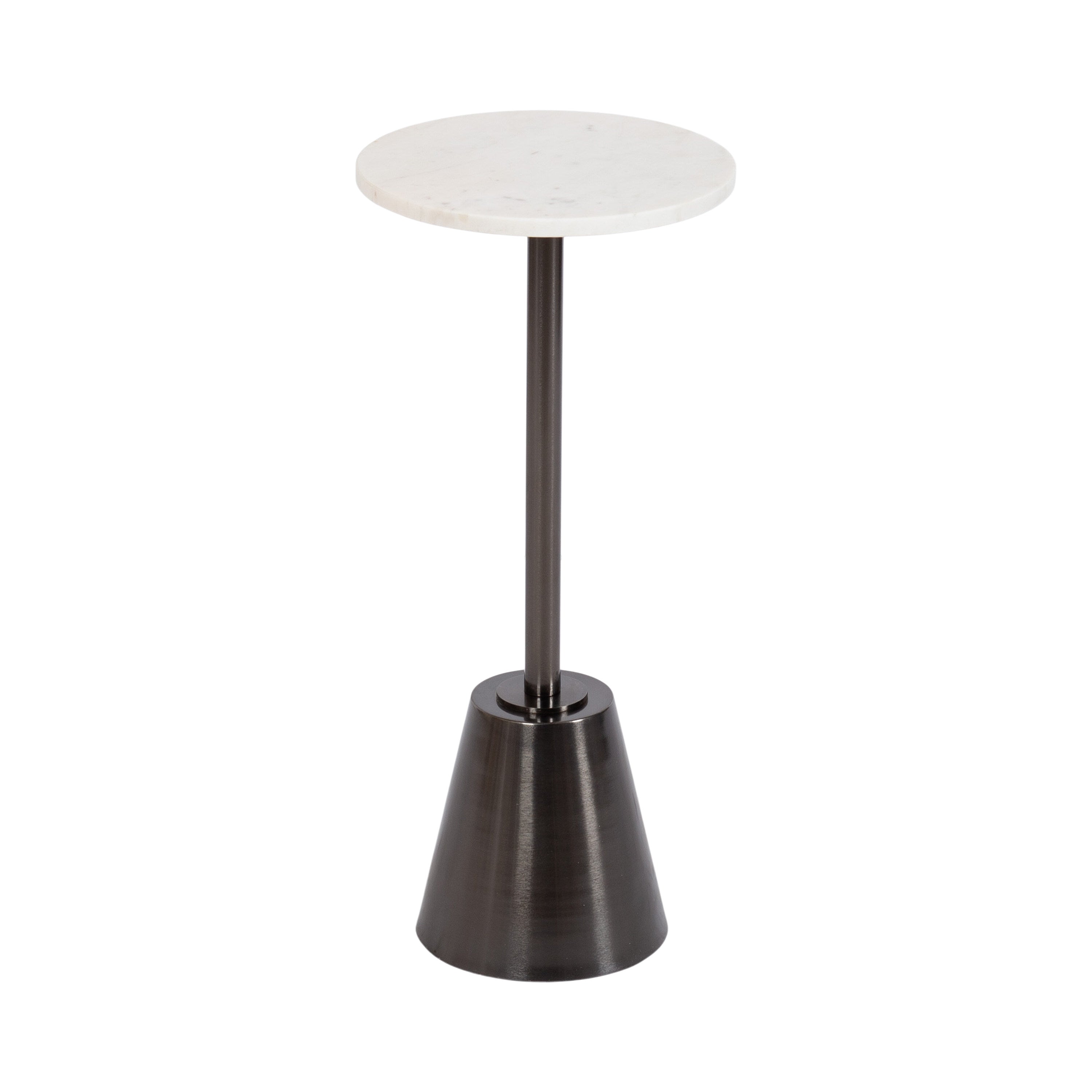 Side Table White Pewter 10x10x22 1