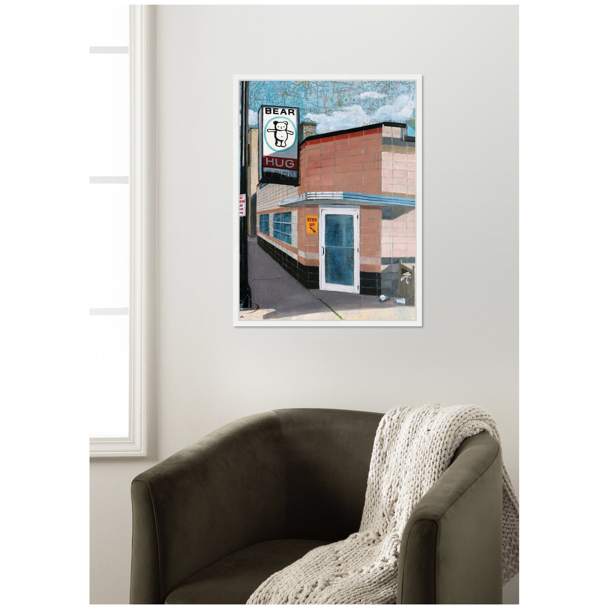 Bear Hug by Krista V. Allenstein Framed Canvas Wall Art Print