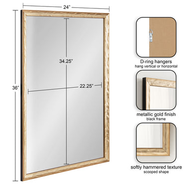 Rectangle Mirror Gold 24x36 2