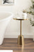 Side Table Mirror Gold 14x14x24 7