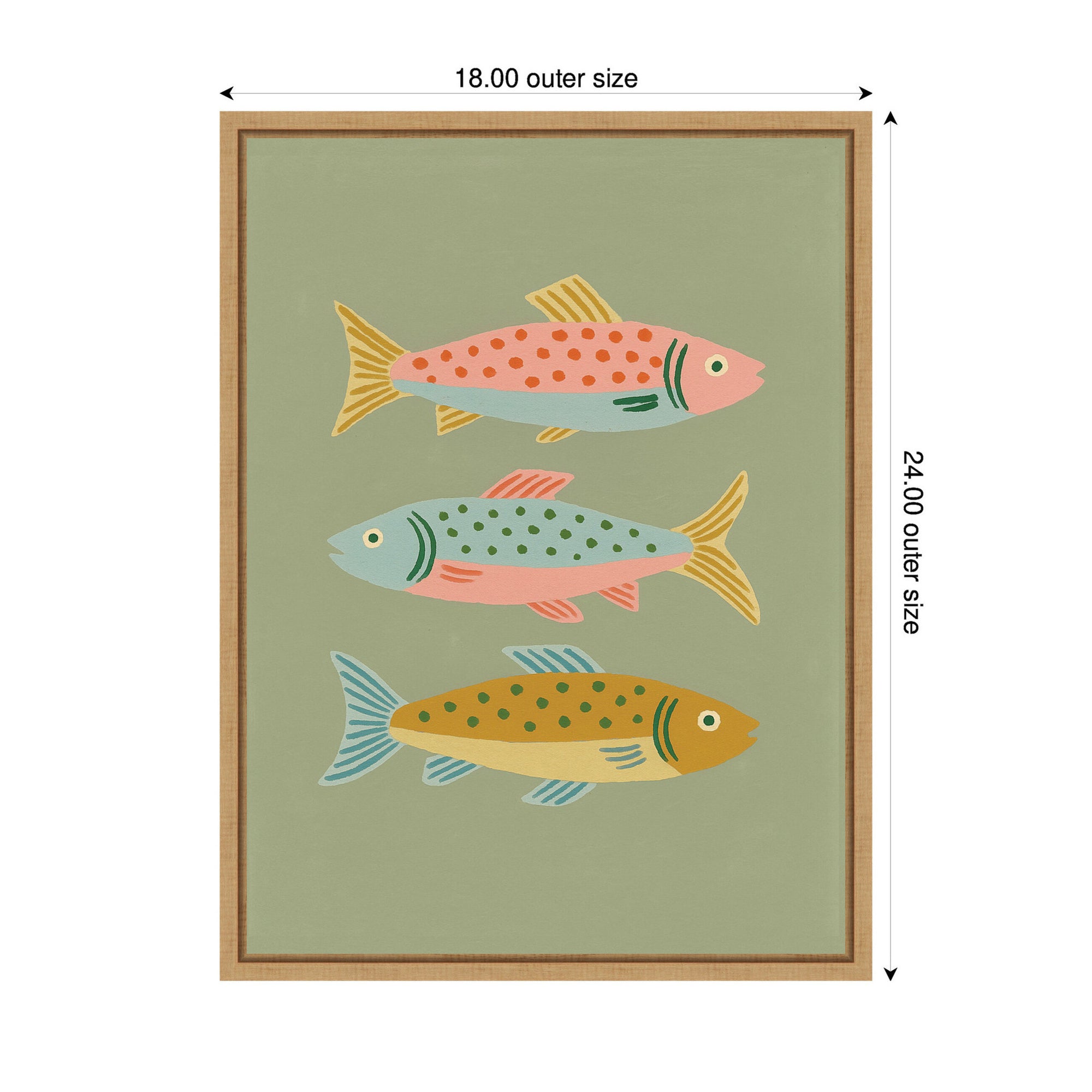 Fishes by Laura Moss Framed Canvas Wall Art Print