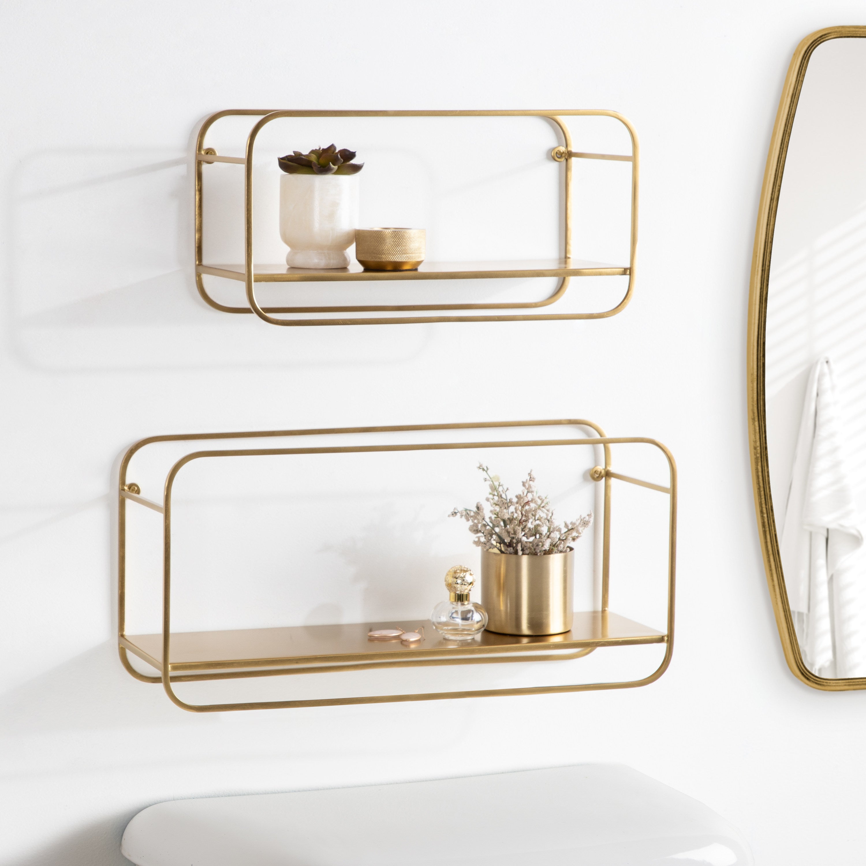 Accent Shelf Gold 2 Piece 7