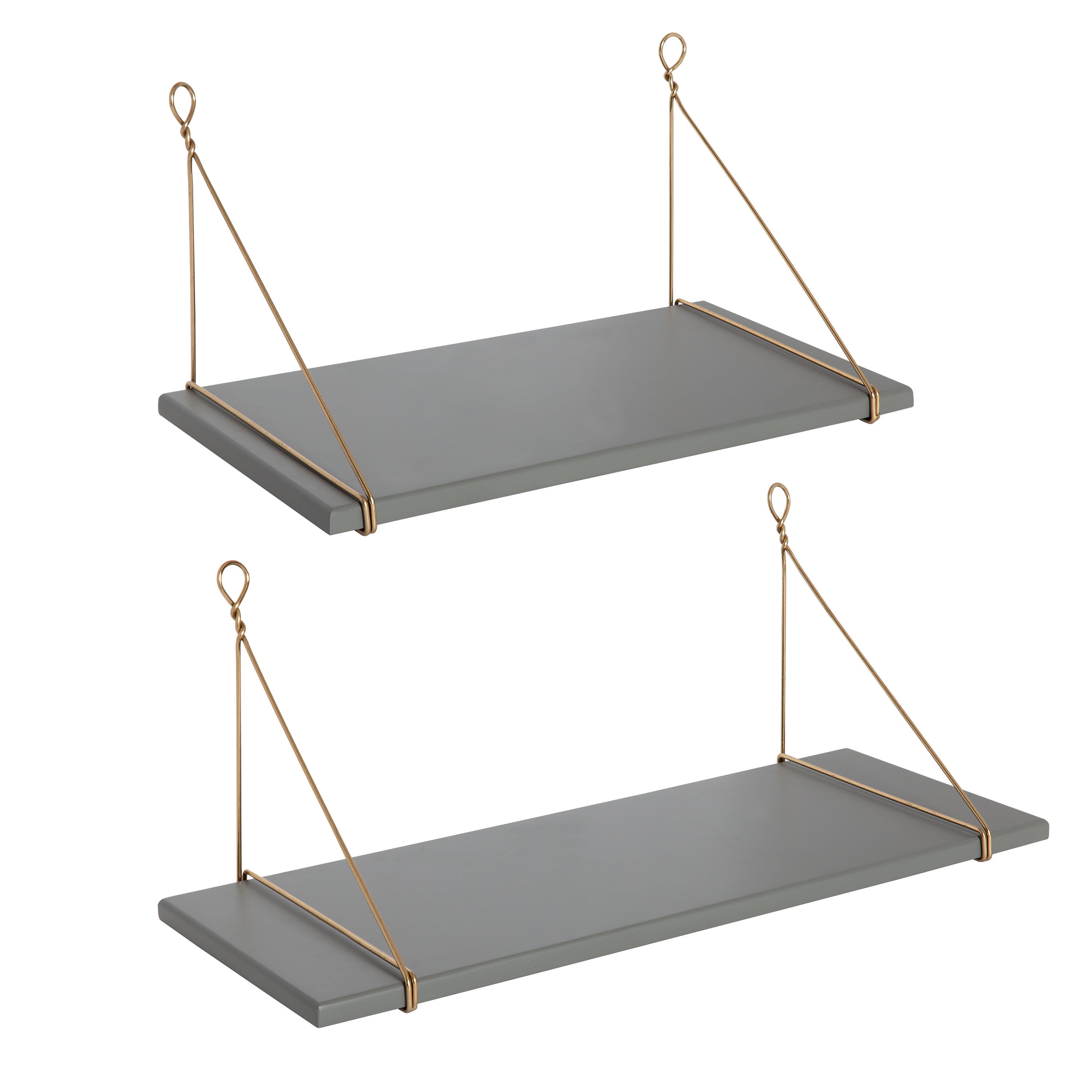 Vista Wood and Metal Wall Shelves