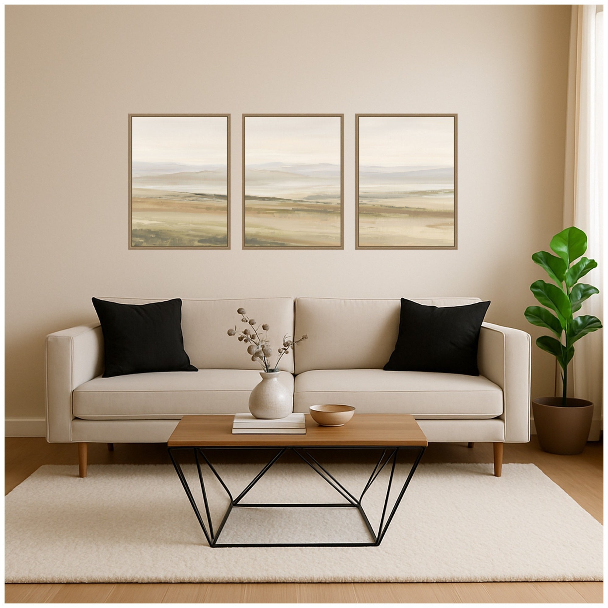 Art Set Sylvie Dark Gold 3 Piece Set 18x24 6