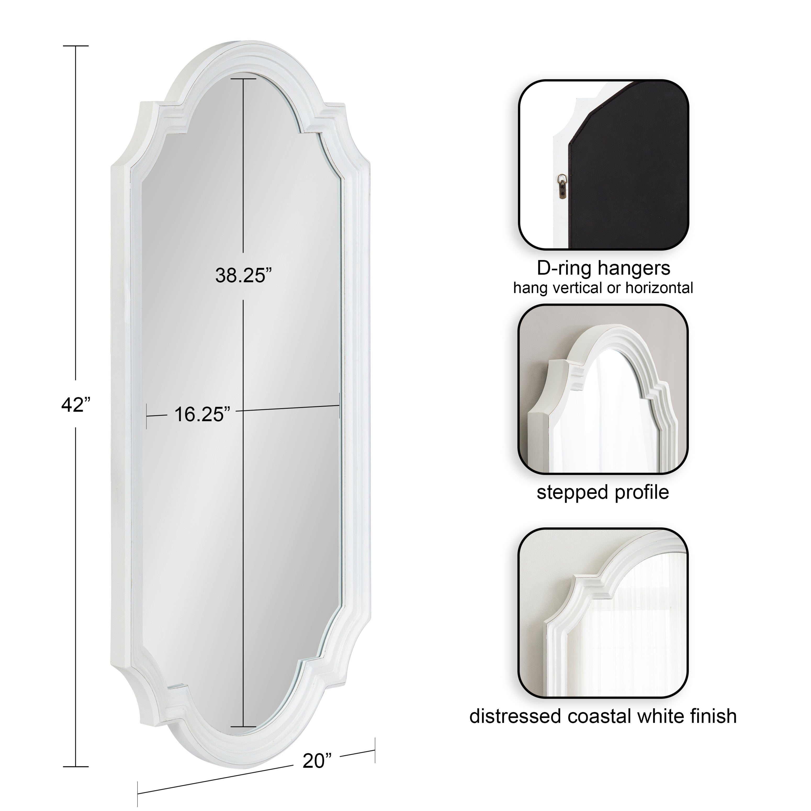 Full Length Mirror White 20x42 2