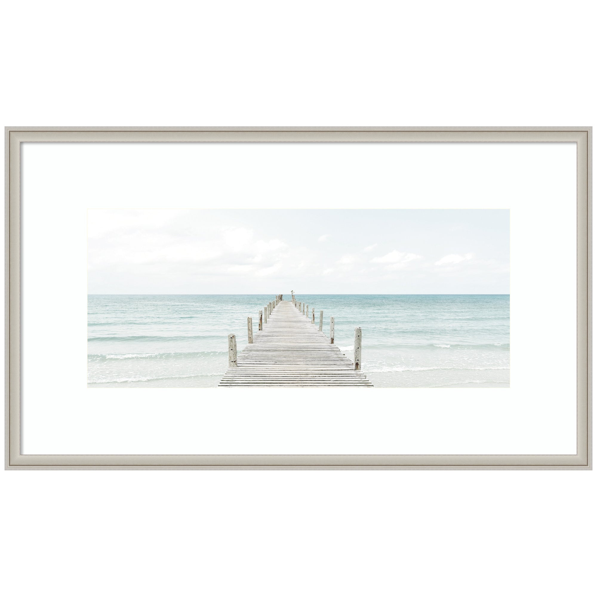Wooden Pier On The Beach by Amy Peterson Framed Wall Art Print