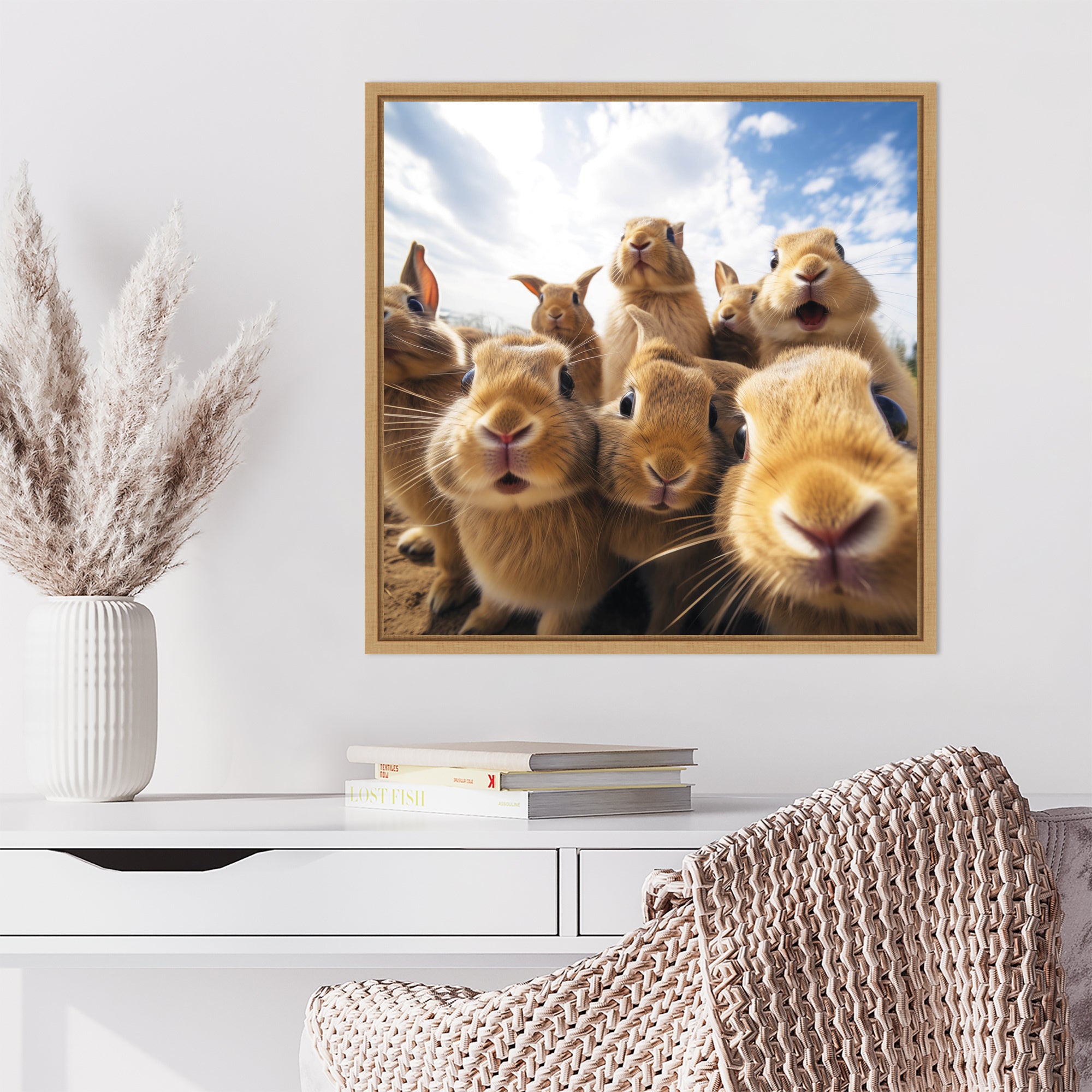 Framed Canvas 22x22 Sylvie Natural 6