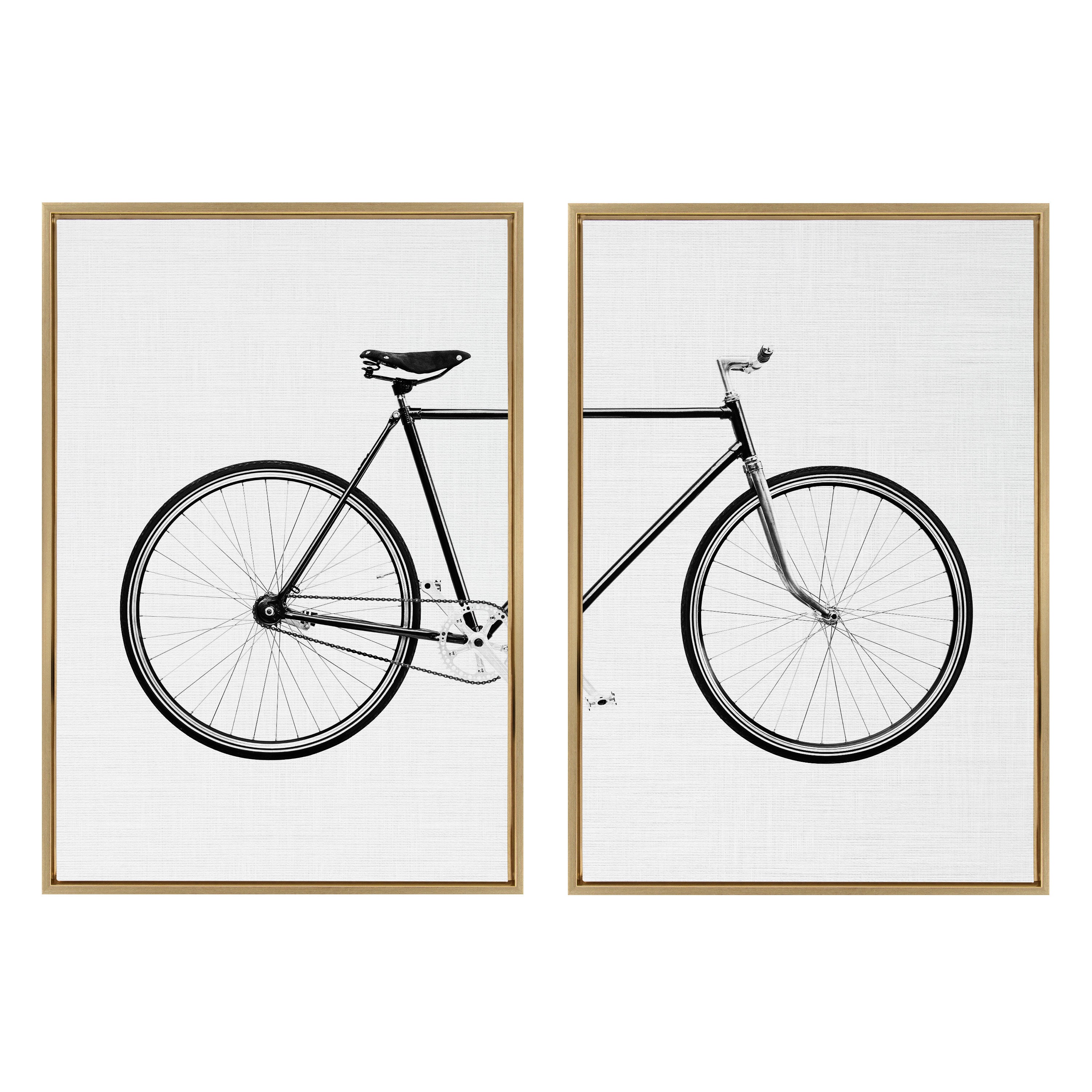 Sylvie Bicycle Framed Canvas by Simon Te of Tai Prints
