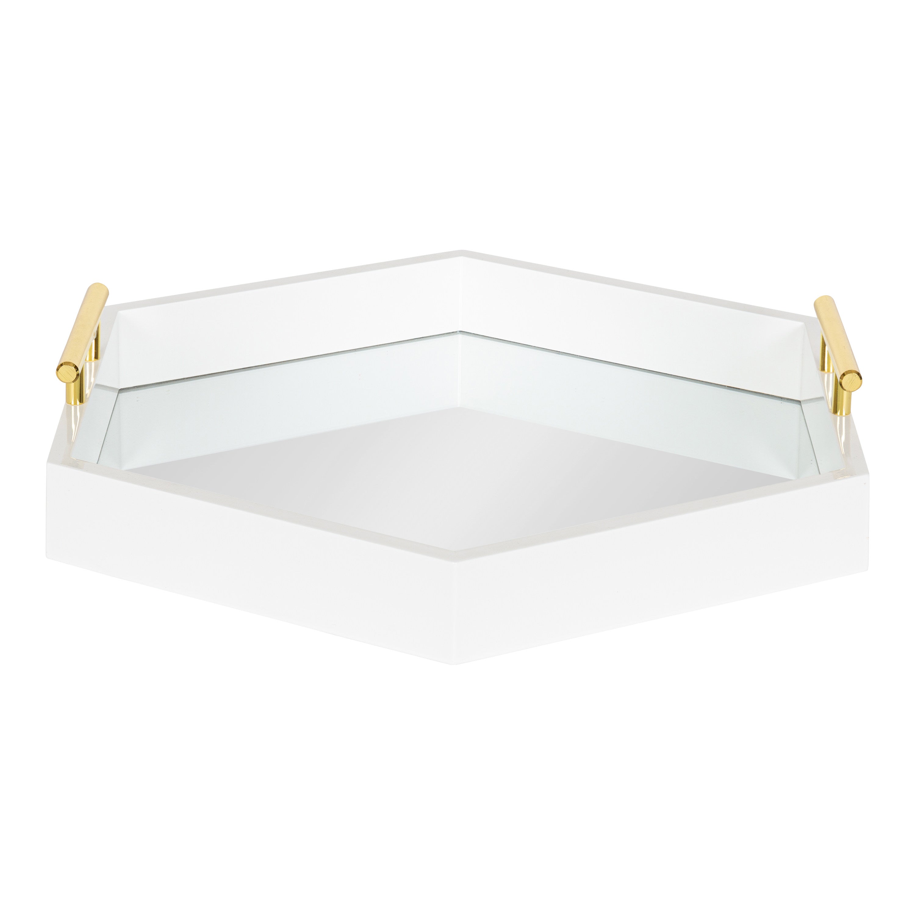 Single Tray White Mirror 18x18 3