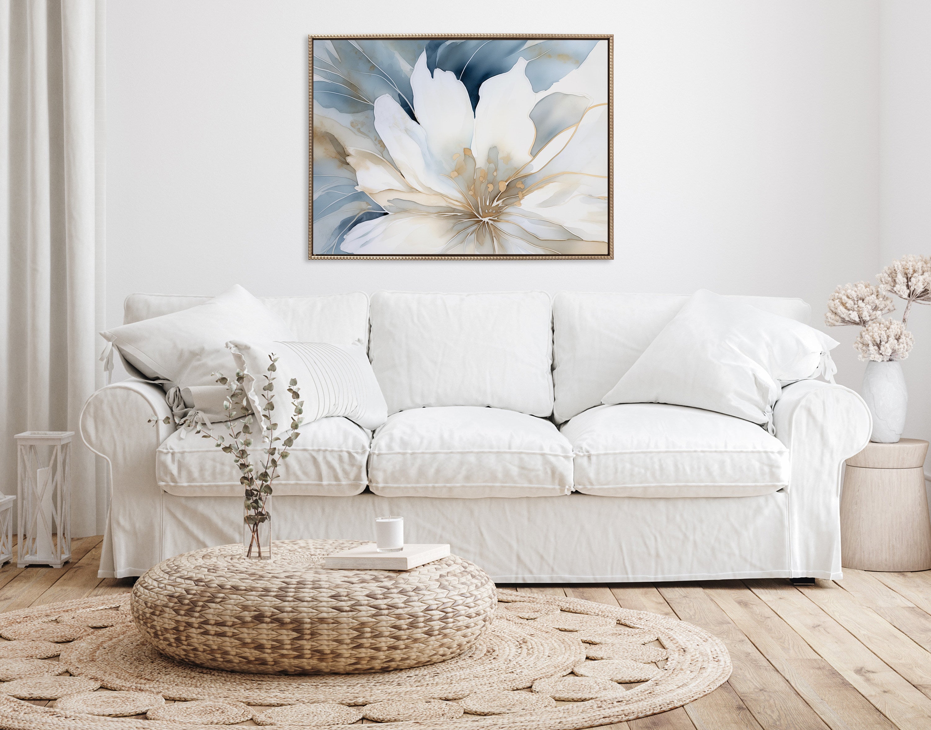 Framed Canvas 31.5x41.5 Sylvie Beaded Dark Gold 6