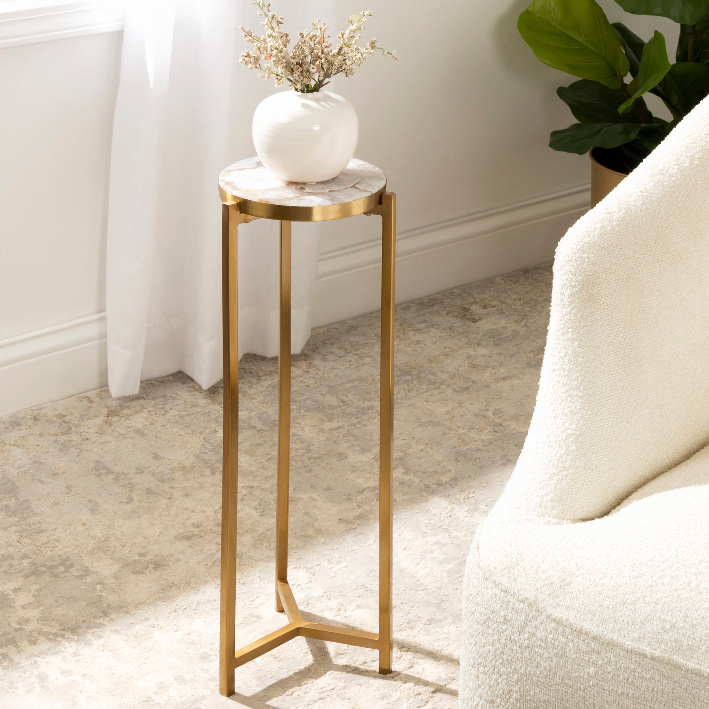 Drink Table Natural Gold 9x9x23 6
