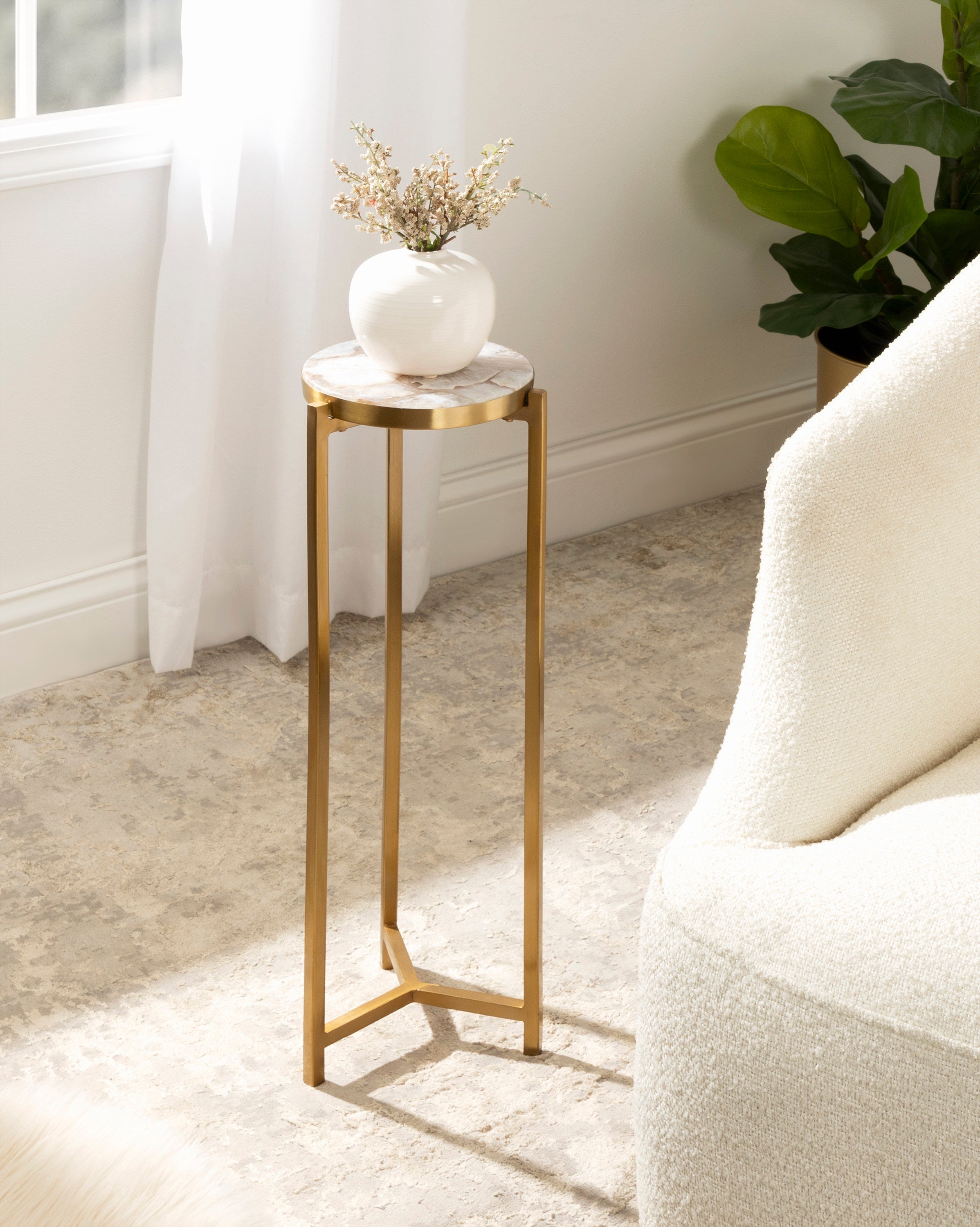 Drink Table Natural Gold 9x9x23 6