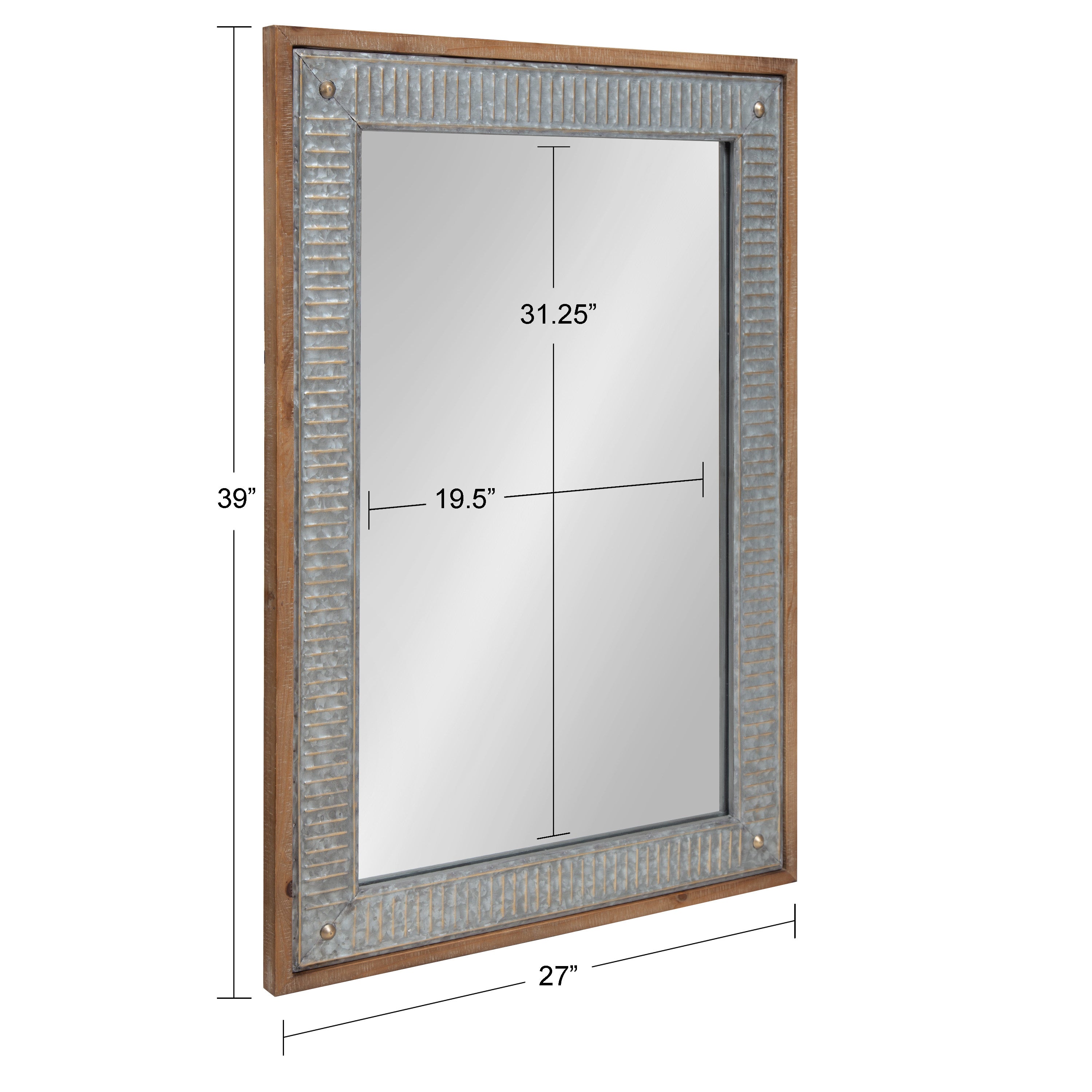 Rectangle Mirror 27x39 Rustic Brown 5