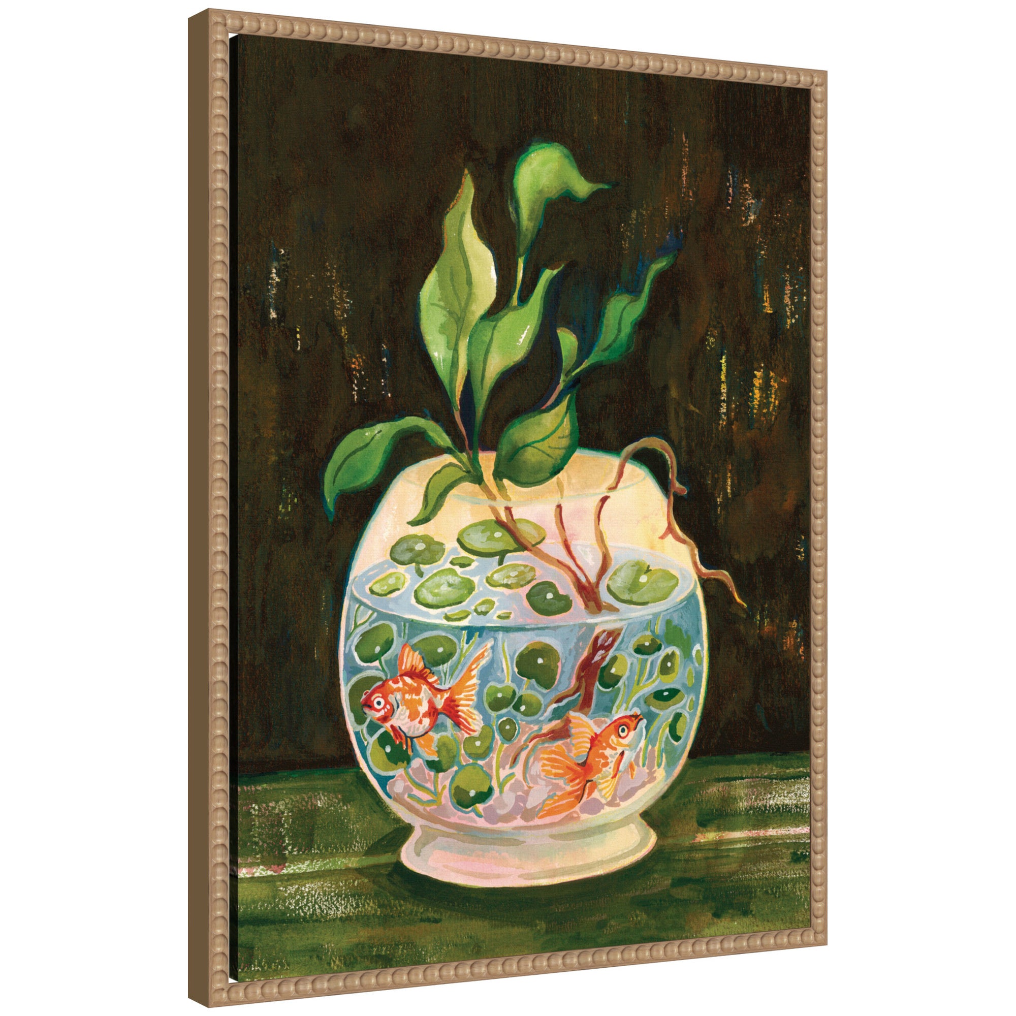 Goldfish Garden by Lucia Gianello Framed Canvas Wall Art Print