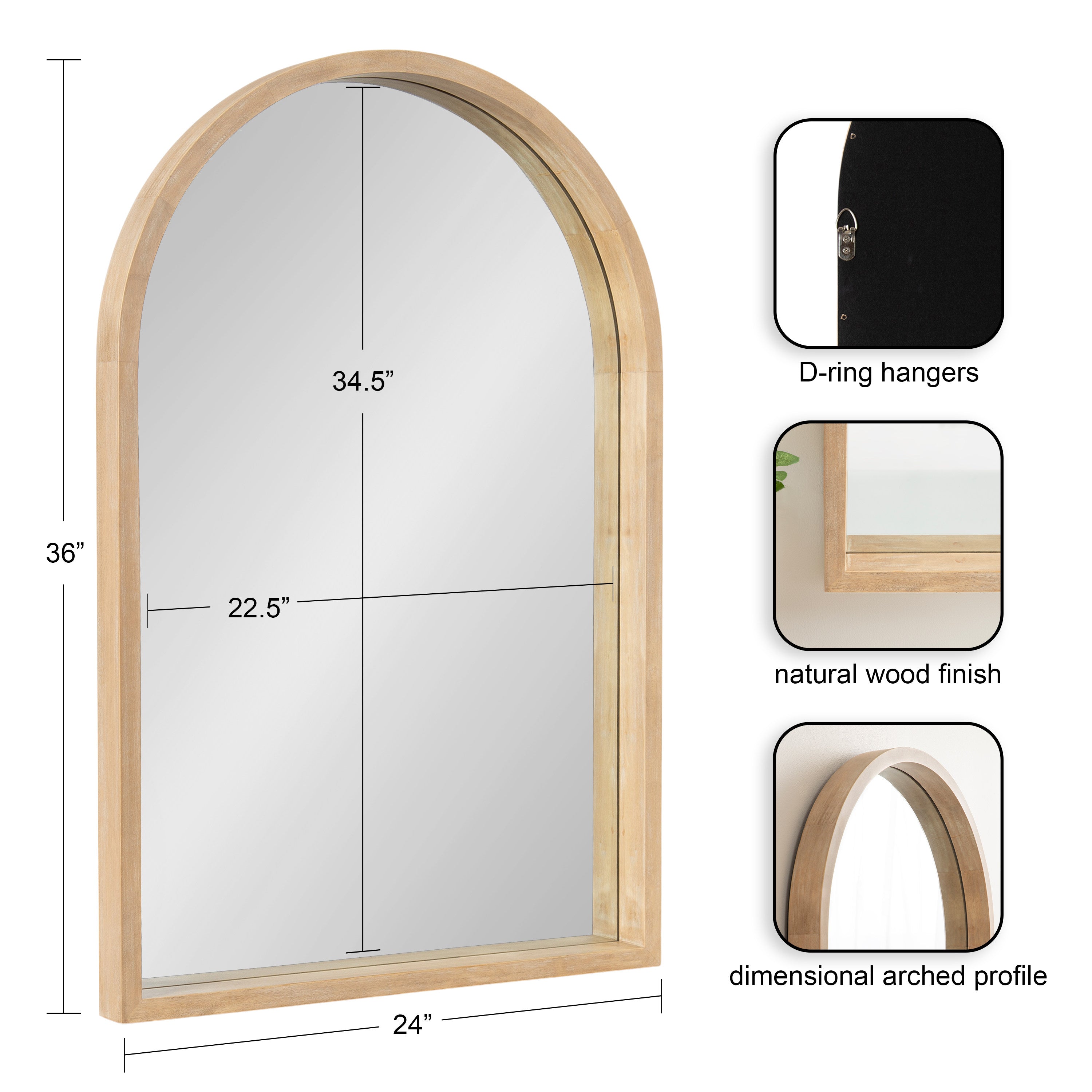 Arch Mirror Natural Beige 24x36 2