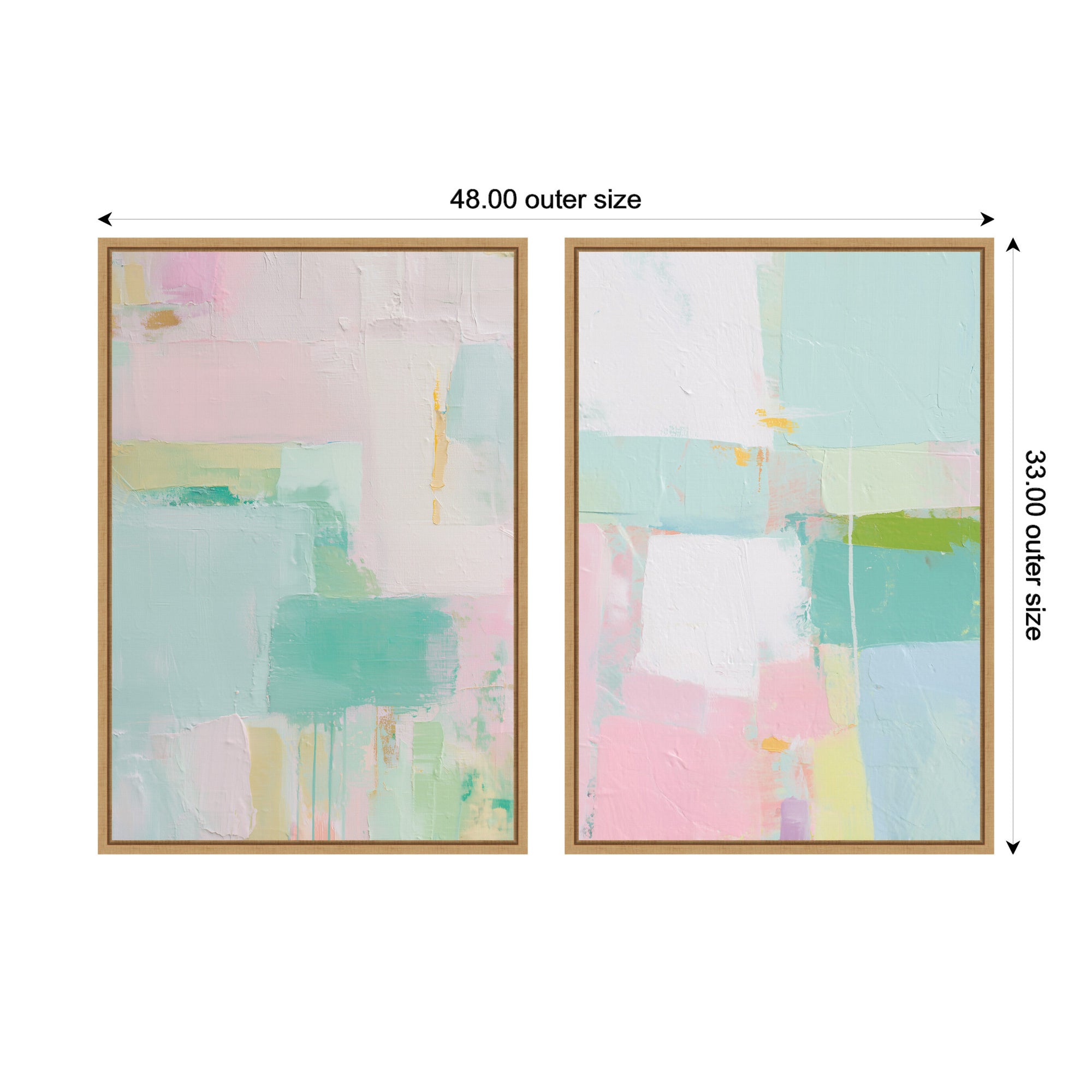 Framed Canvas Sylvie Natural 2 Piece Set 23x33 2