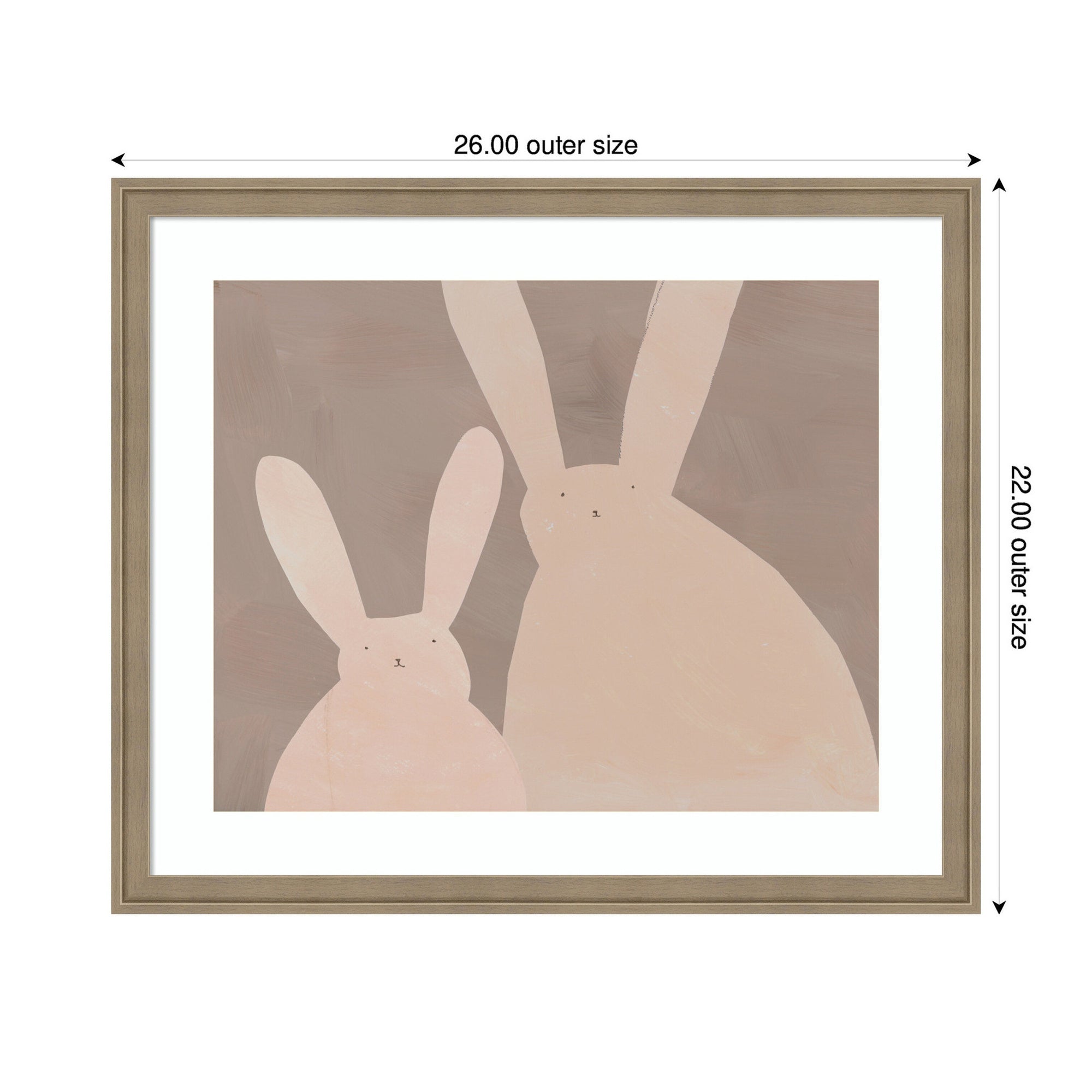 Bunny Mama and Baby by Alicia Abla Framed Wall Art Print